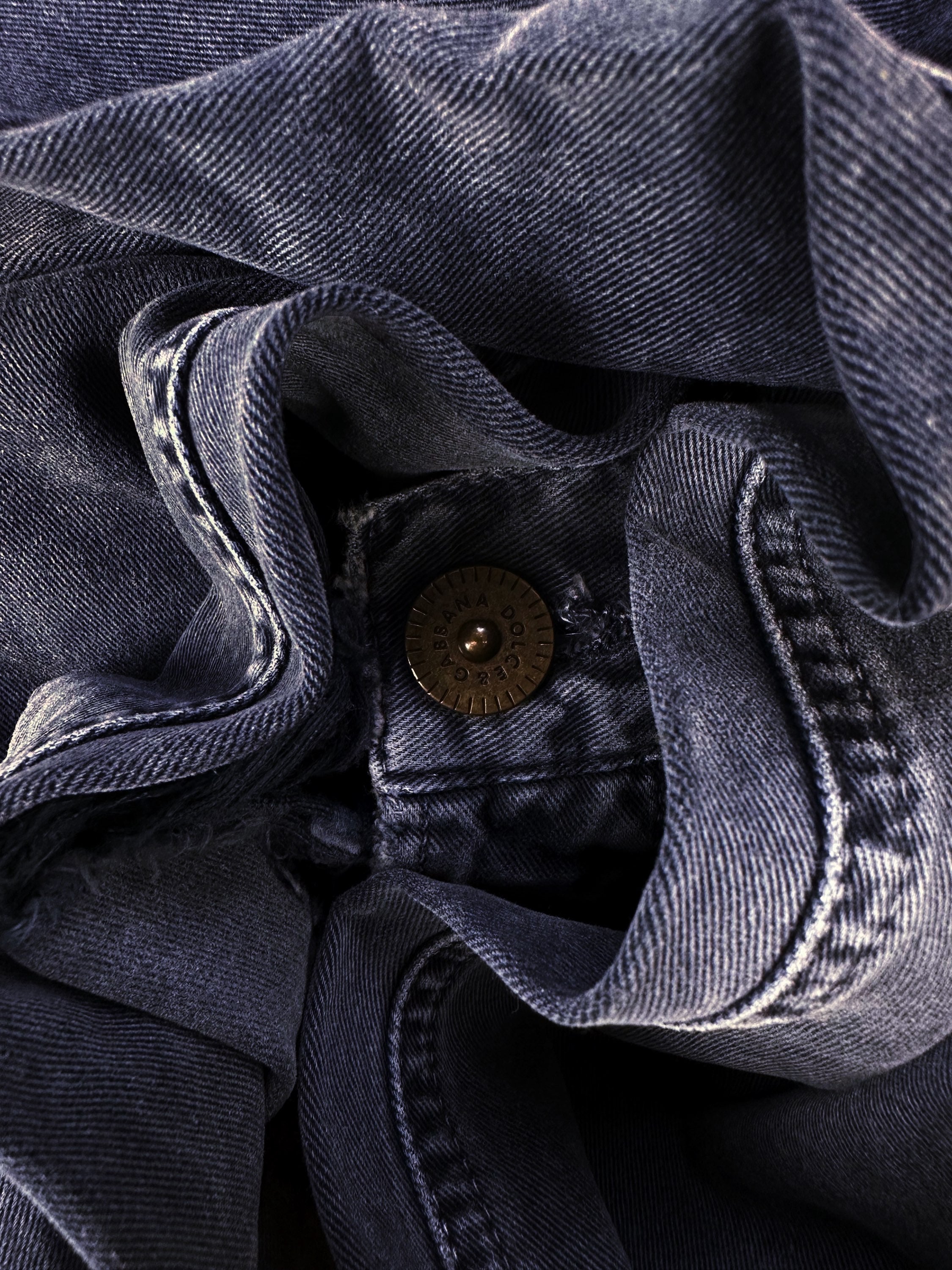 00s Dolce &amp; Gabbanna Distressed Dark Wash Denim
