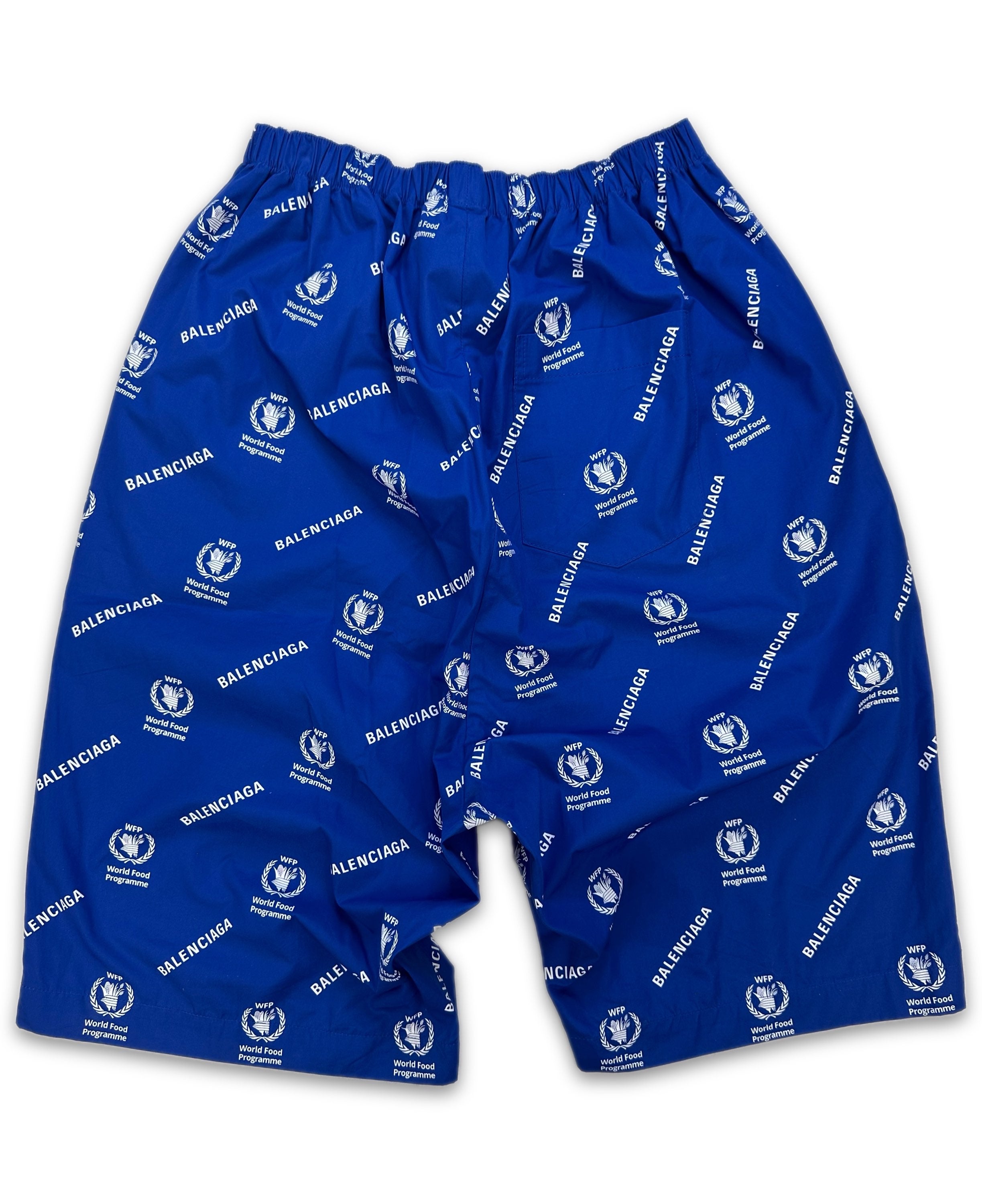 Balenciaga x World Food Programme Sky Blue Monogram Shorts