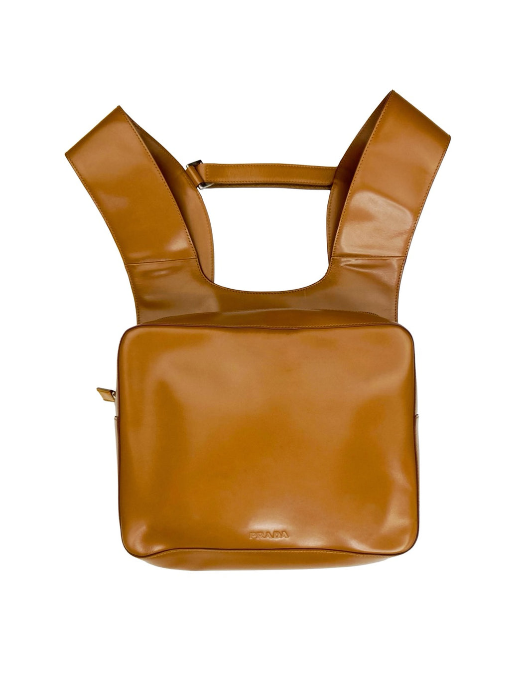SS99 Prada Caramel Leather Embossed Chest Rig Backpack