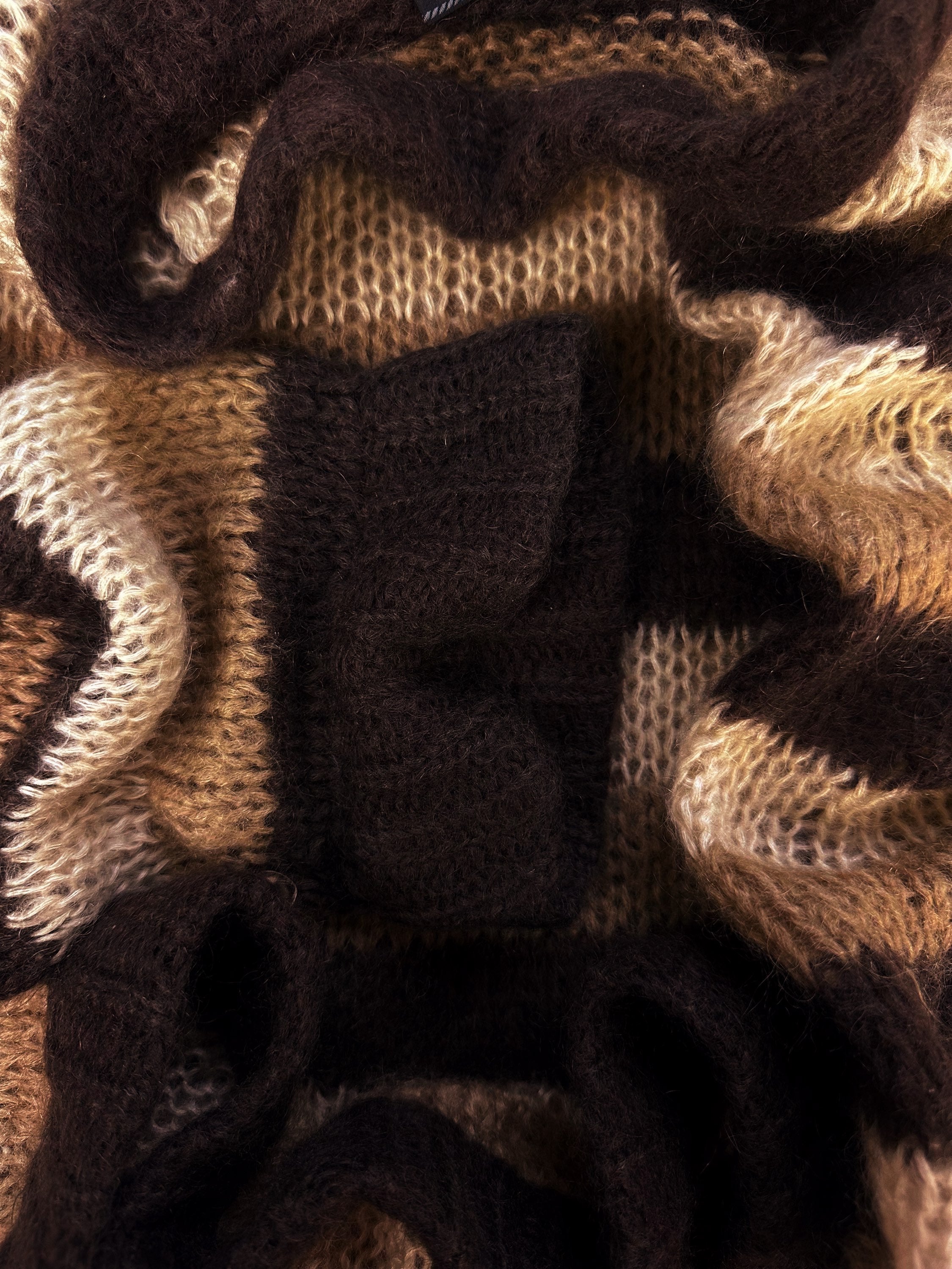 AW17 Prada ‘Striped’ Loose Gauge Tonal Mohair Knitted Sweater