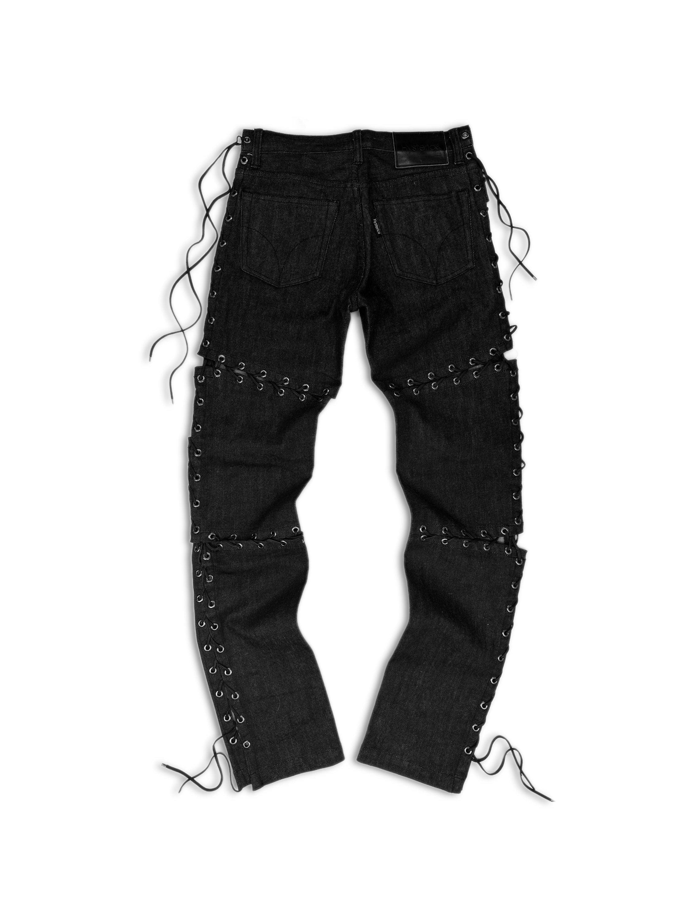 00s Hysteric Glamour Black ‘Laced’ Eyelet Corset Denim