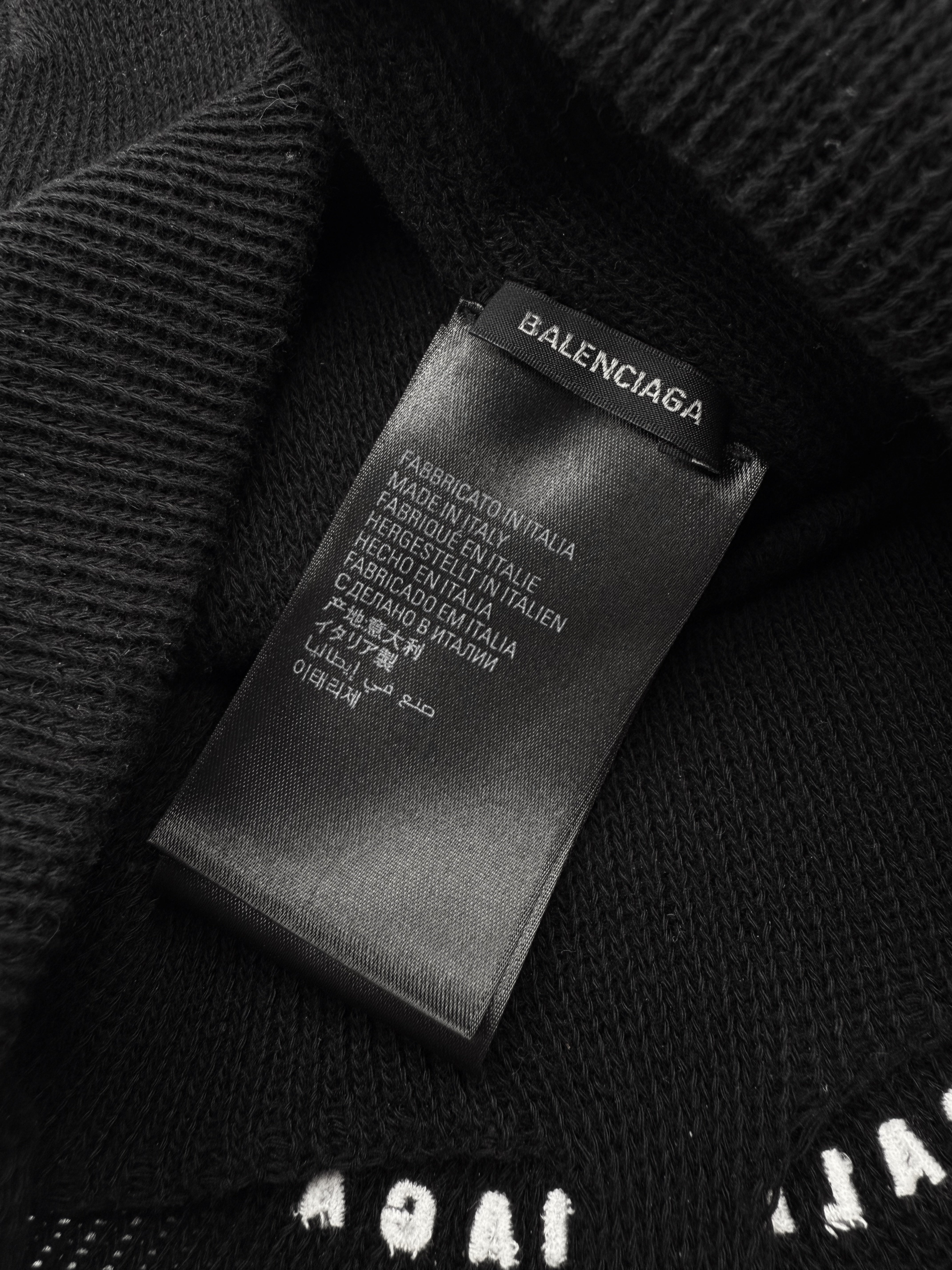 AW24 BALENCIAGA 'LOOP ICON' WAVE KNITTED SKULL CAP BEANIE