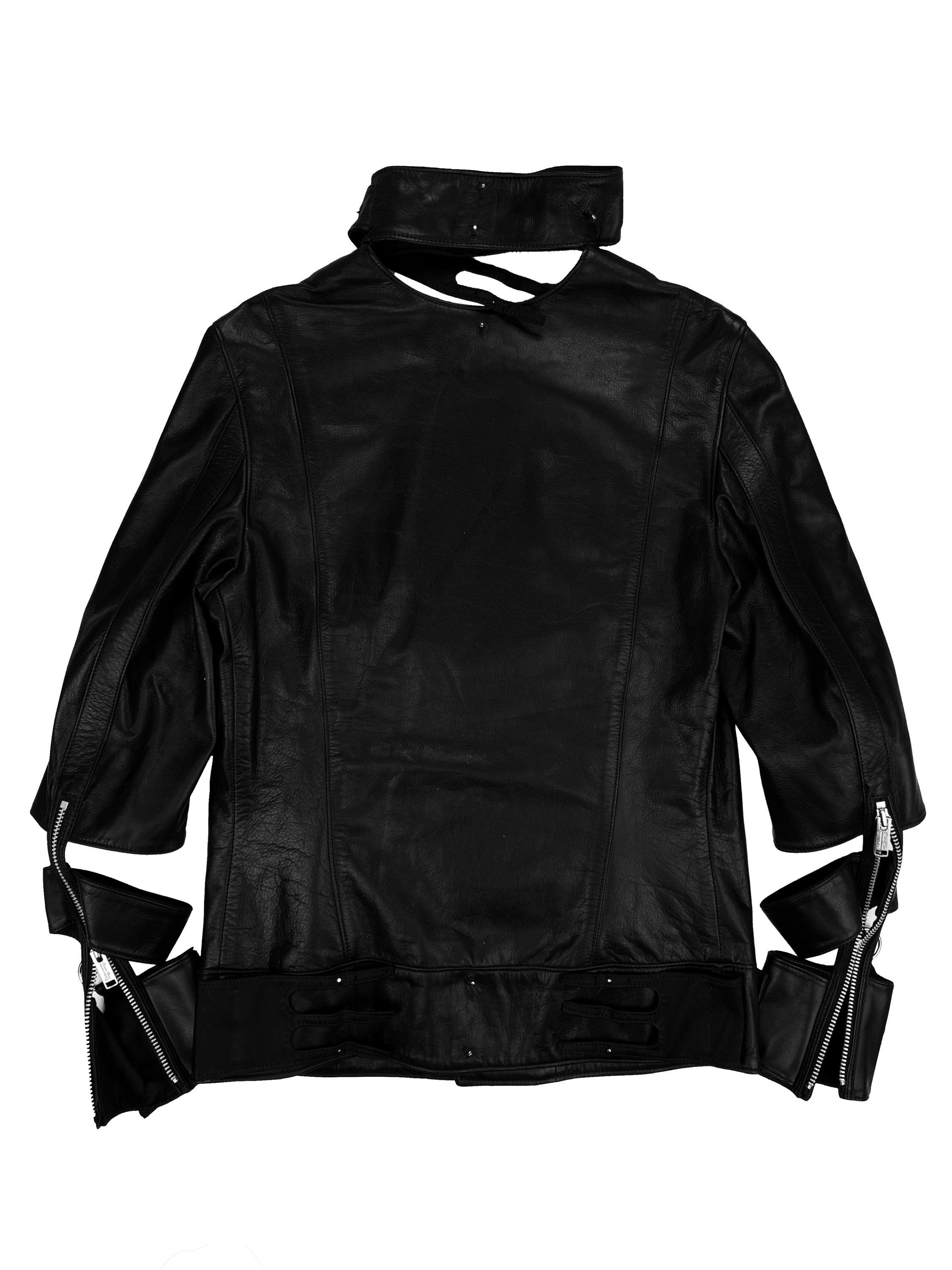 AW02 Undercover Witches Cell Division Leather Cut Out Biker Jacket