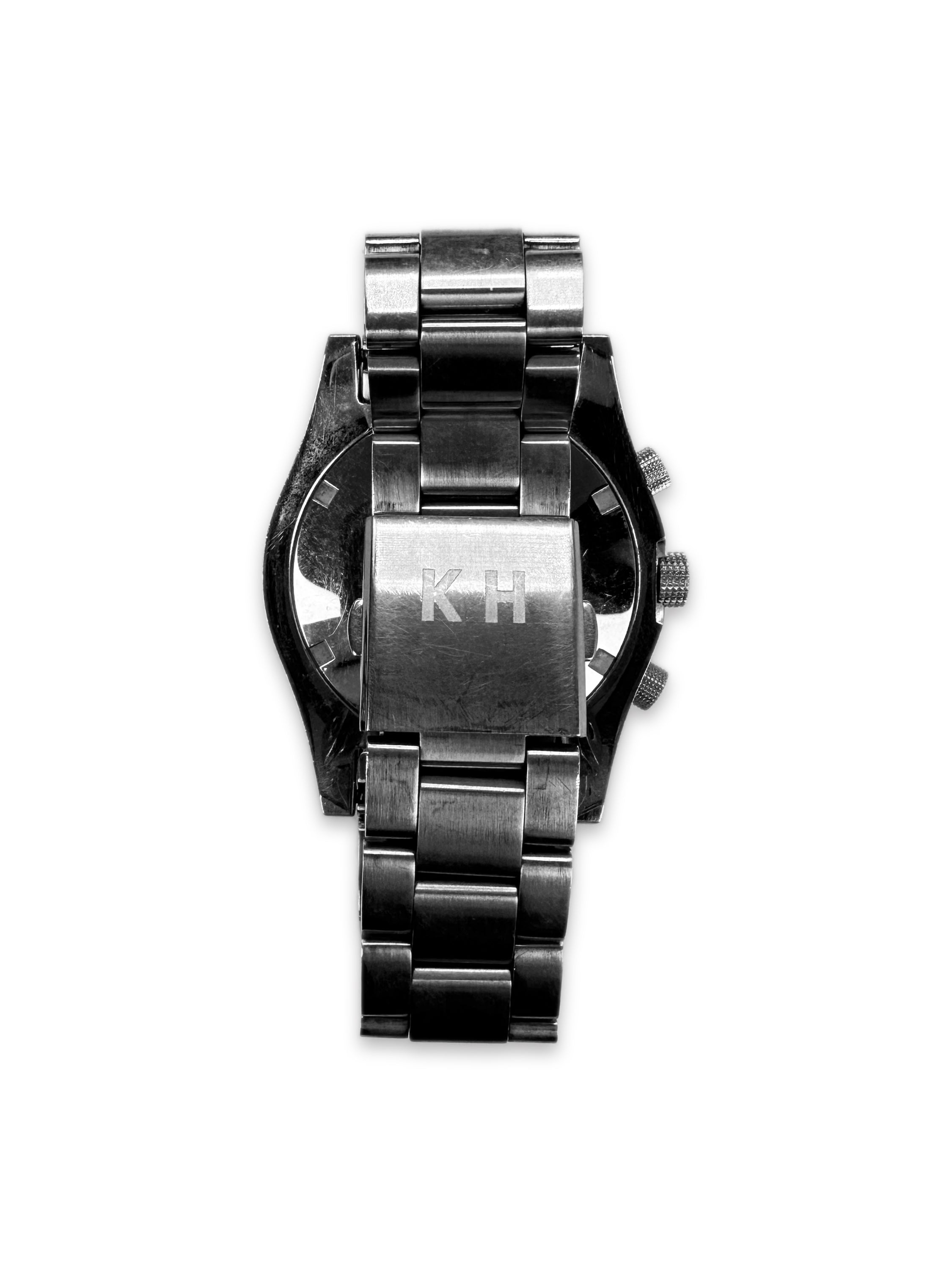 Katharine Hamnett Blue Dial Silver Band Chronograph Watch