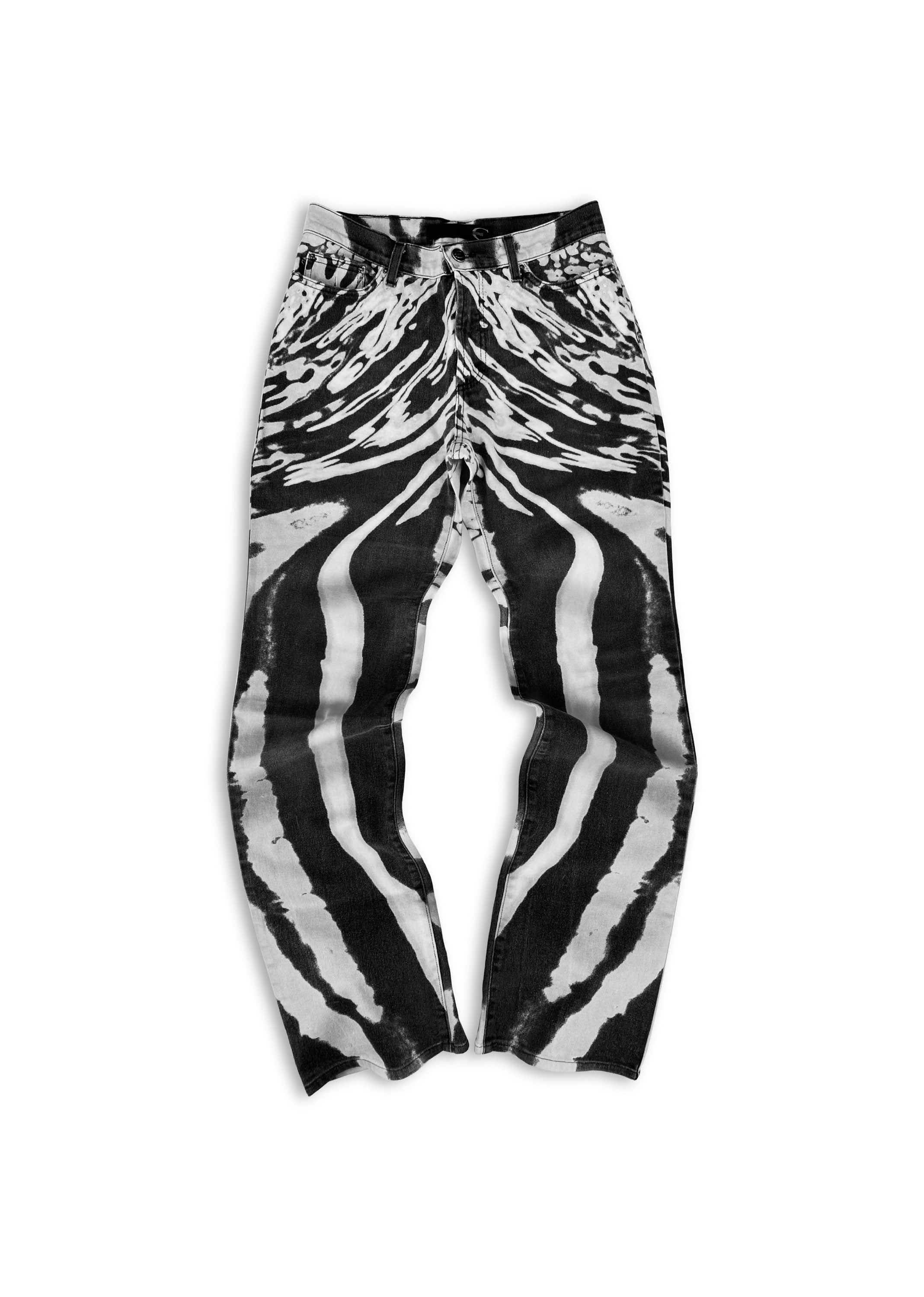 SS02 Roberto Cavalli ‘Hallucination’ Full Print Zebra Denim