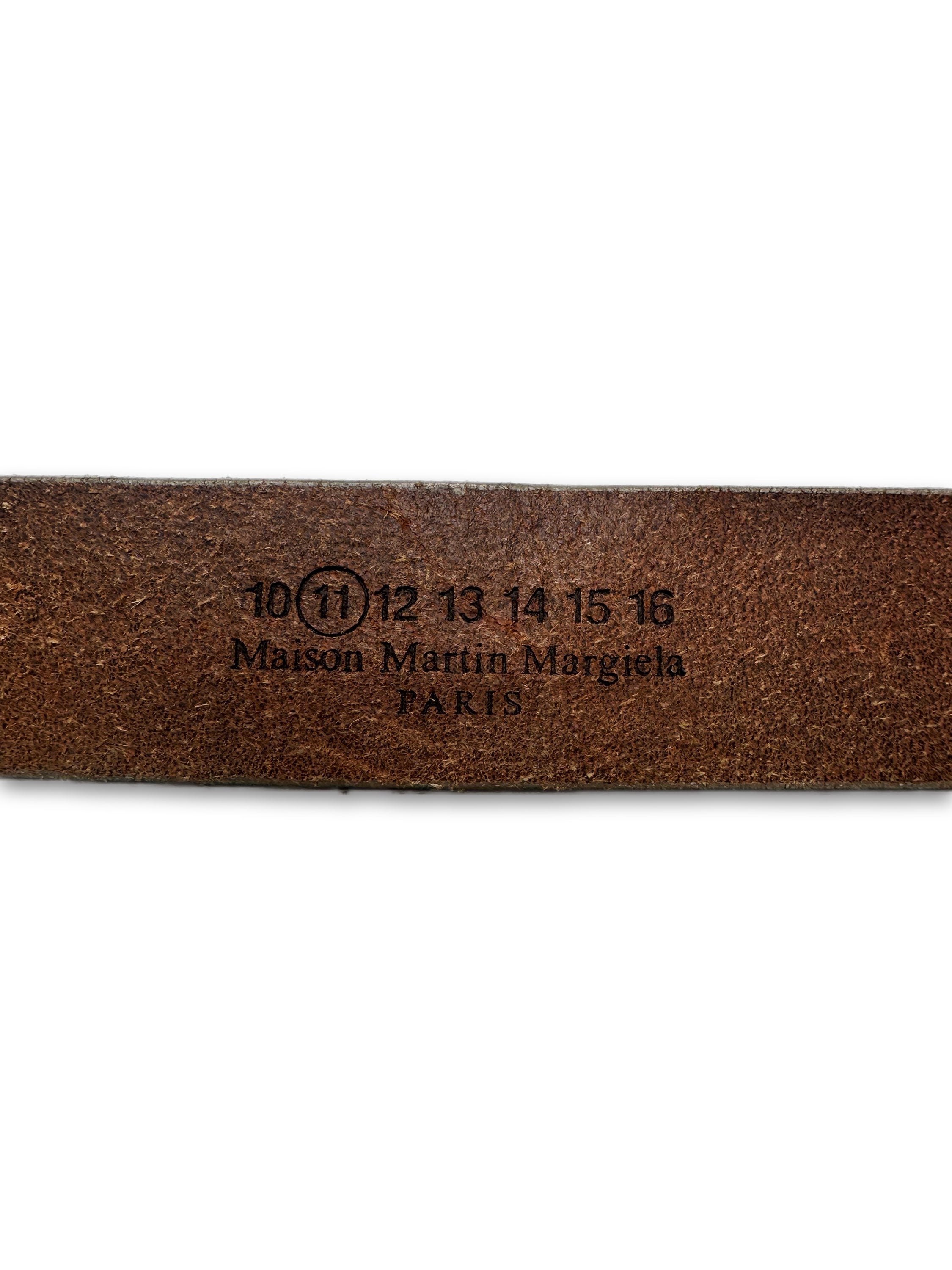 Maison Margiela Diamond Stud Brown Leather Belt