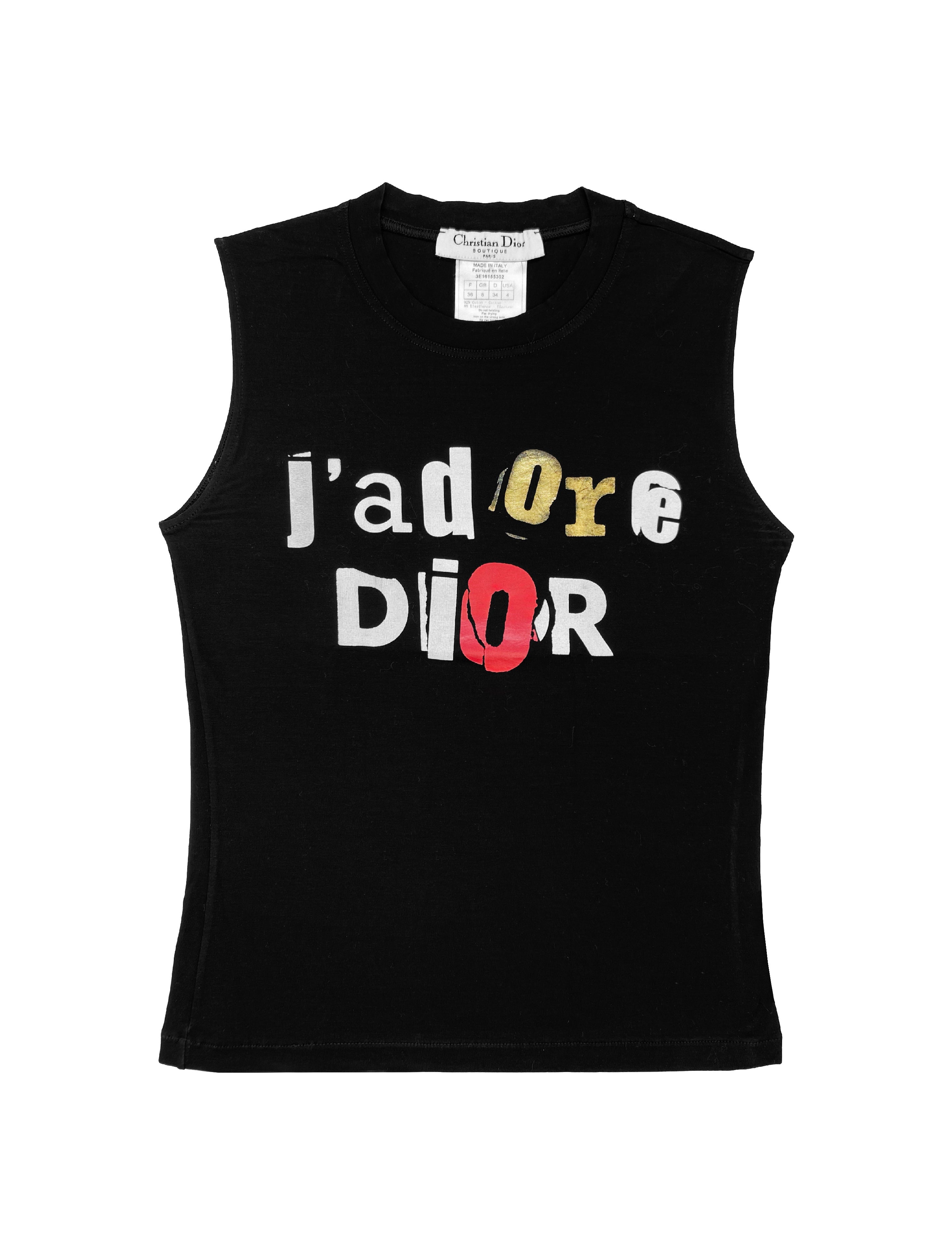 FW01 Dior by John Galliano “J’Adore Dior” Ransom Tank-top