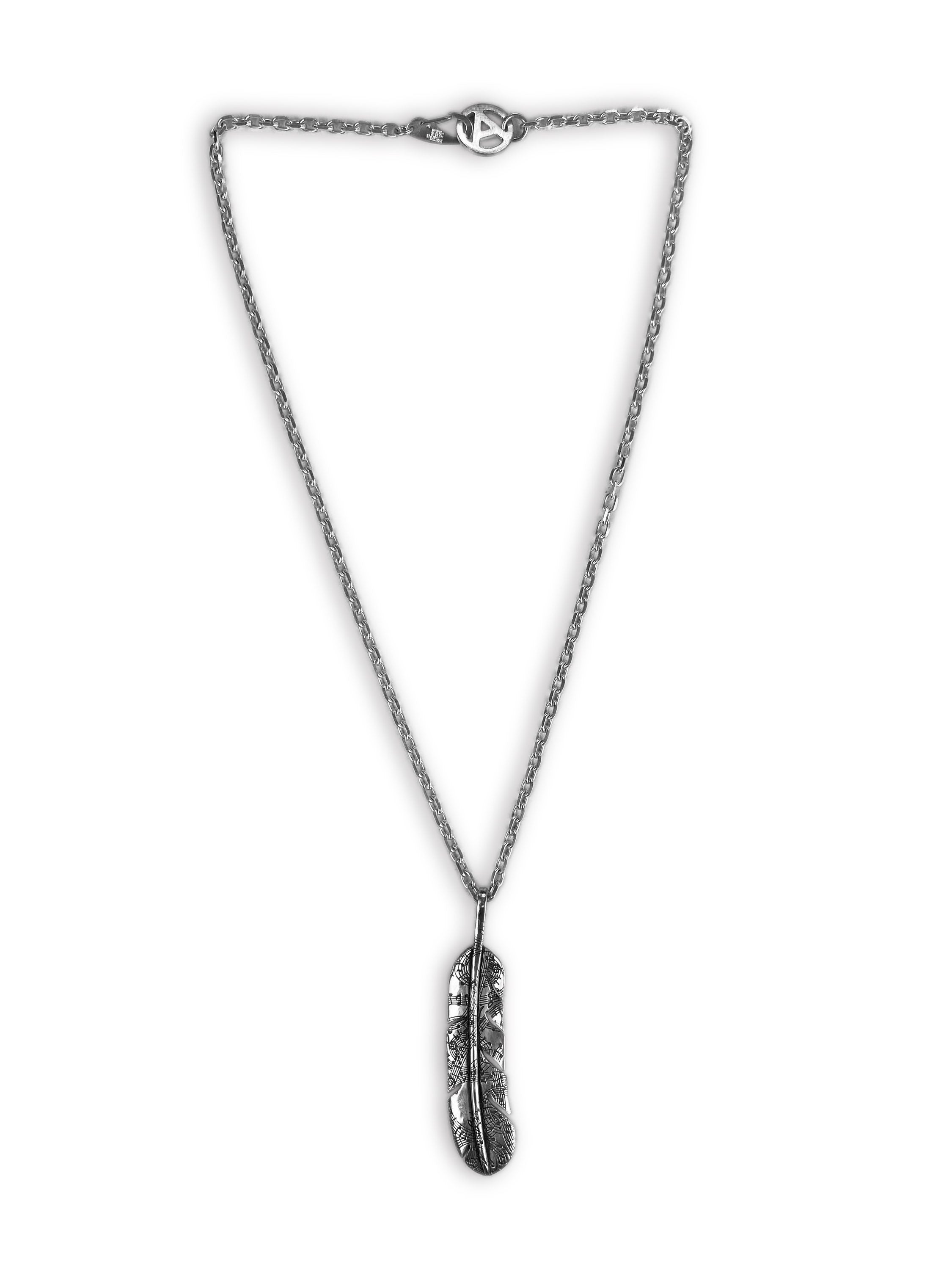 00s Number (N)ine x Jam Home Made .925 Silver Feather Necklace