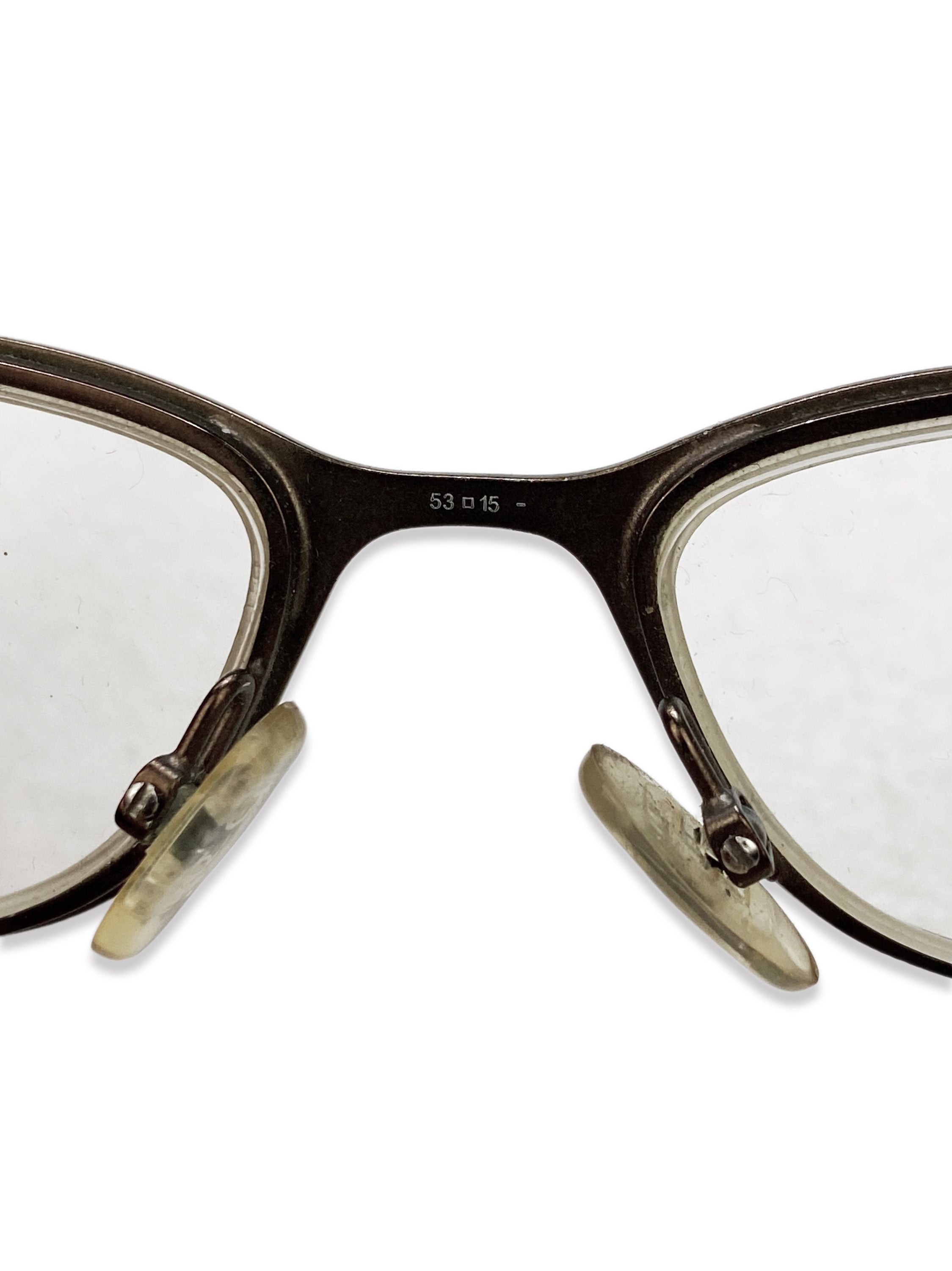 Dior Tan Cut Out Boxy Metallic Frame Glasses
