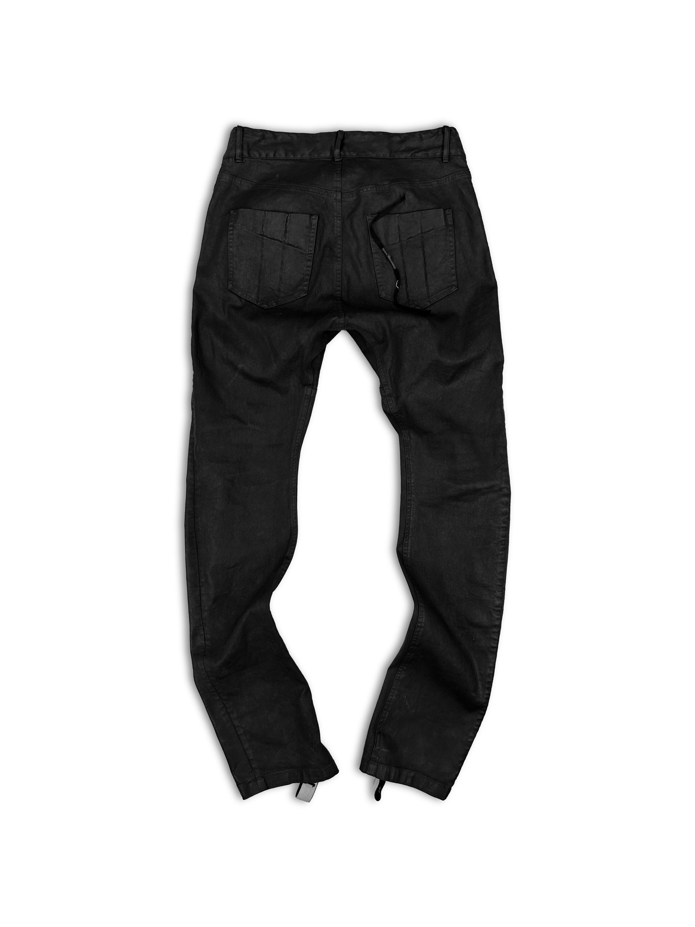 Boris Bidjan Saberi 11 Black Waxed Elongated Skinny Denim