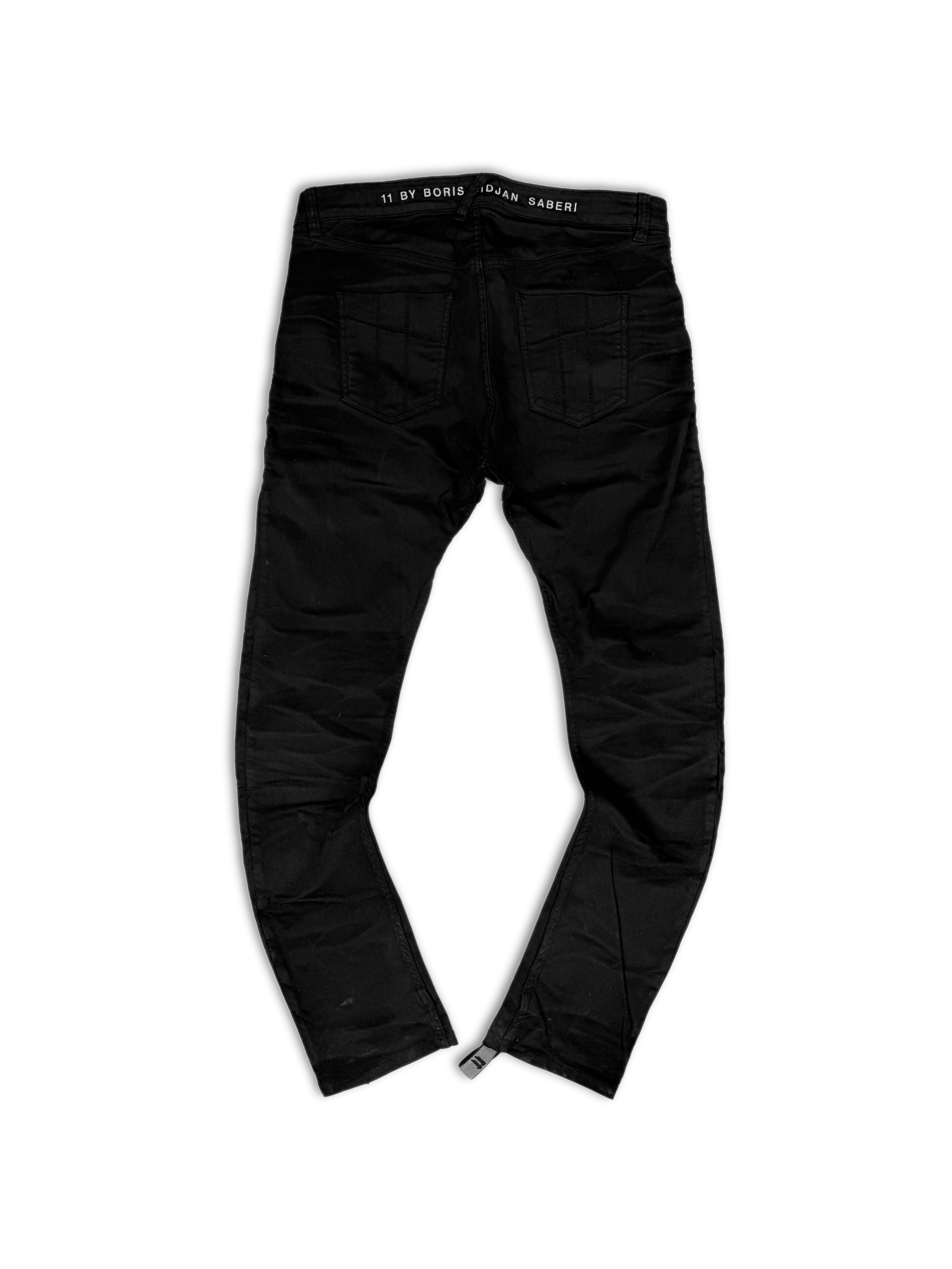 11 by Boris Bidjan Saberi Black ‘J-Cut’ Embroidered Denim