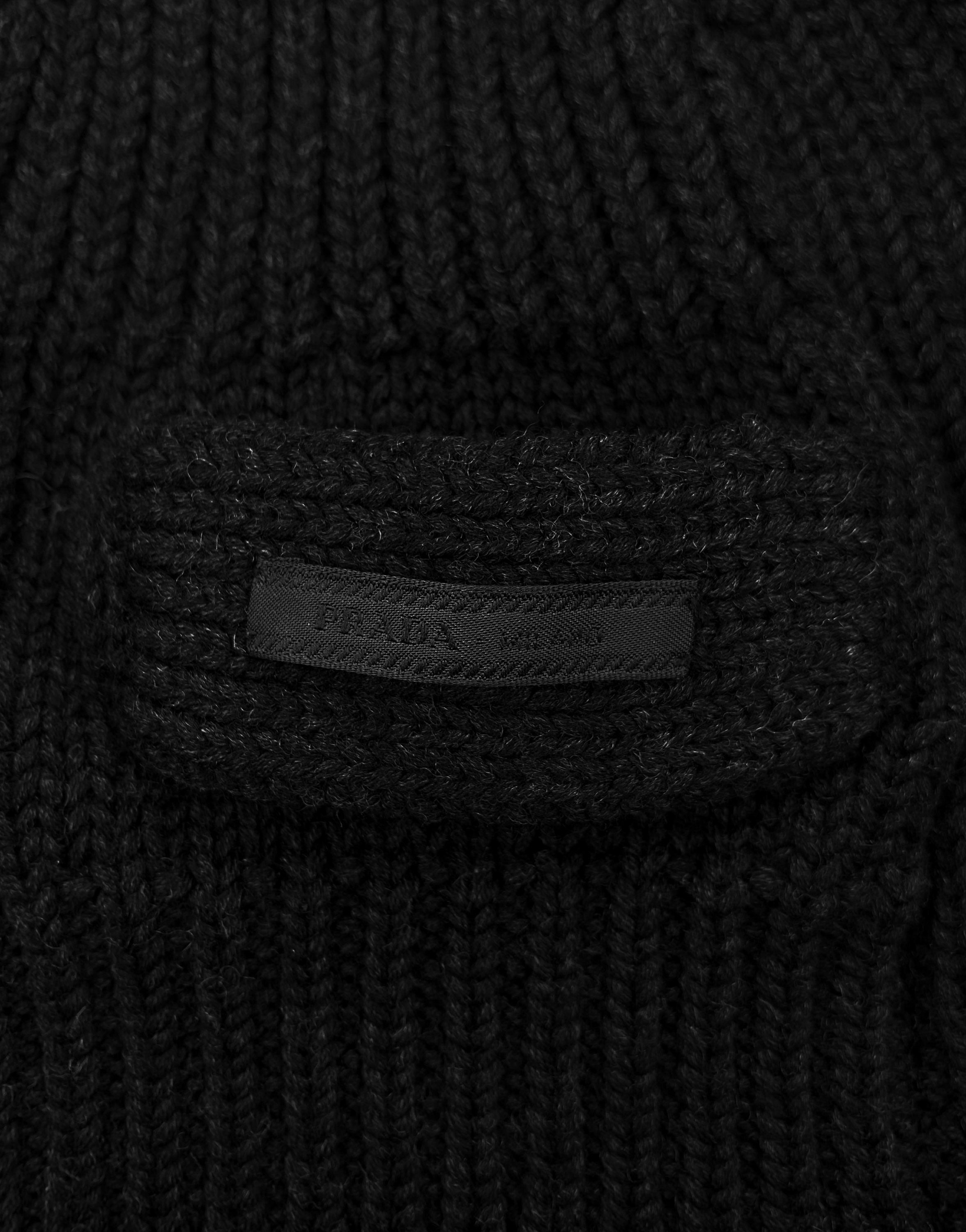 Prada Wool Knit Full Size Tag Logo Beanie