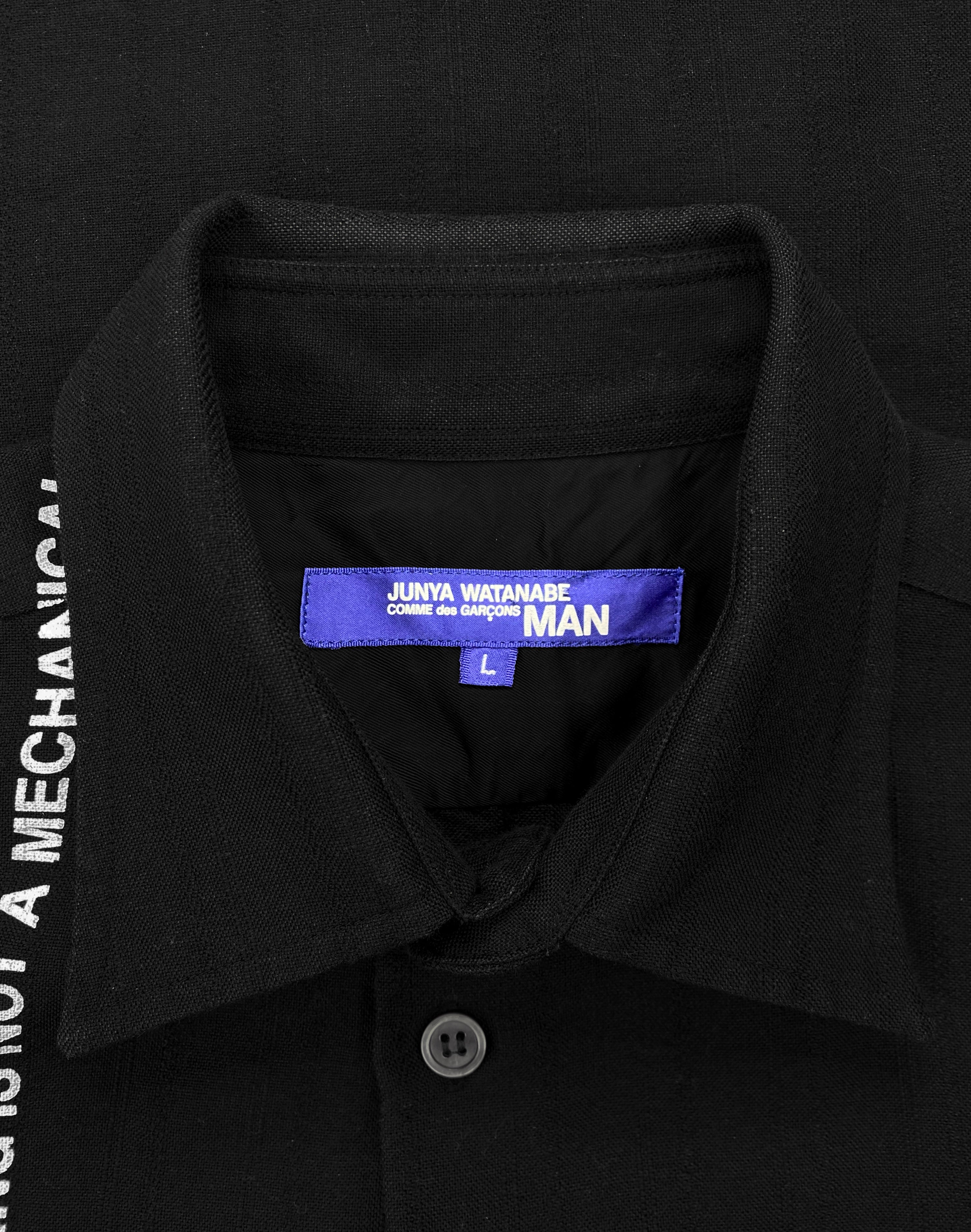 SS02 Junya Watanabe “Greet Others Pleasantly” Poem Button Up Shirt