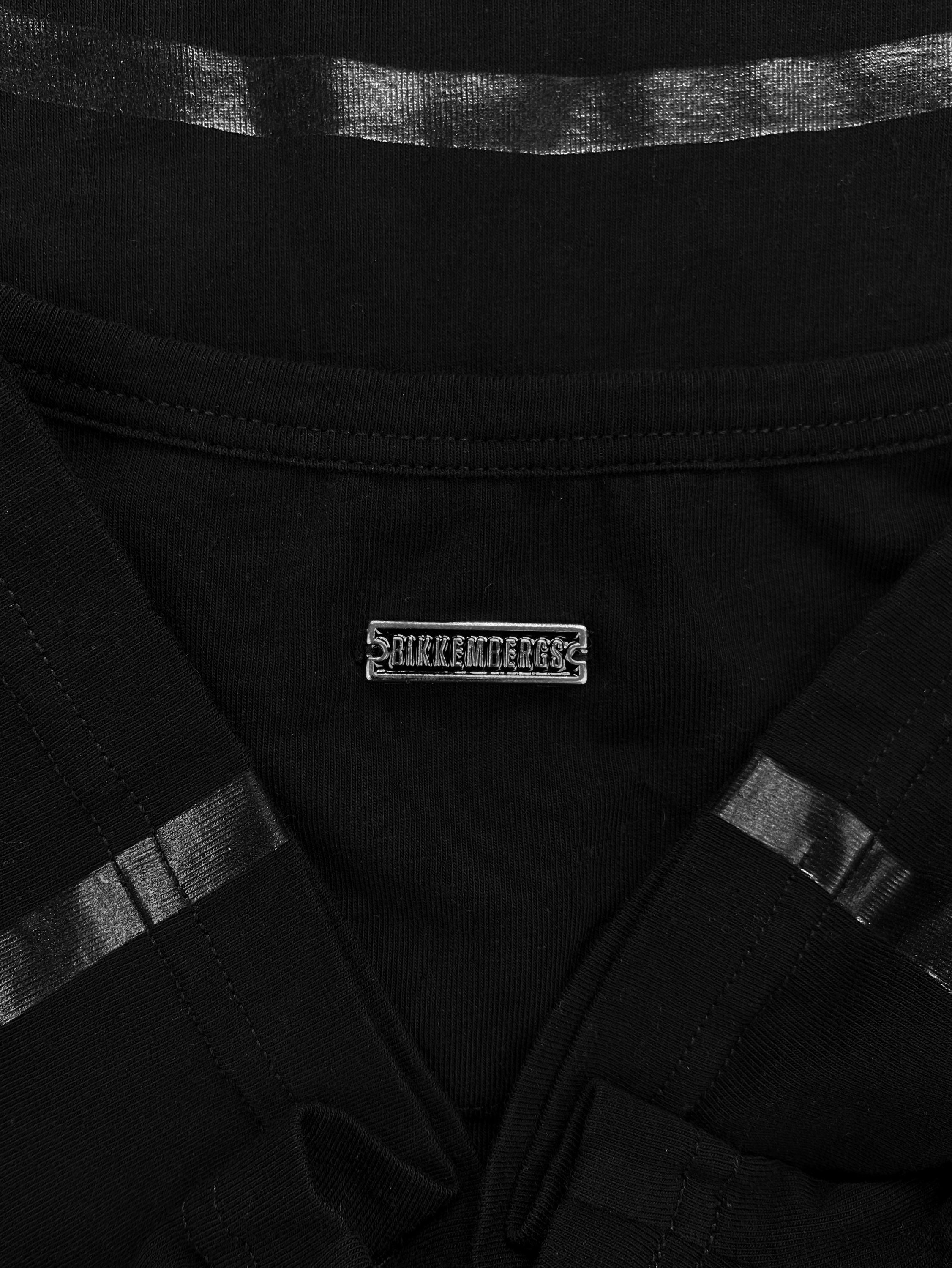 Dirk Bikkembergs Contrast Muscle Geometric Black Graphic T-Shirt