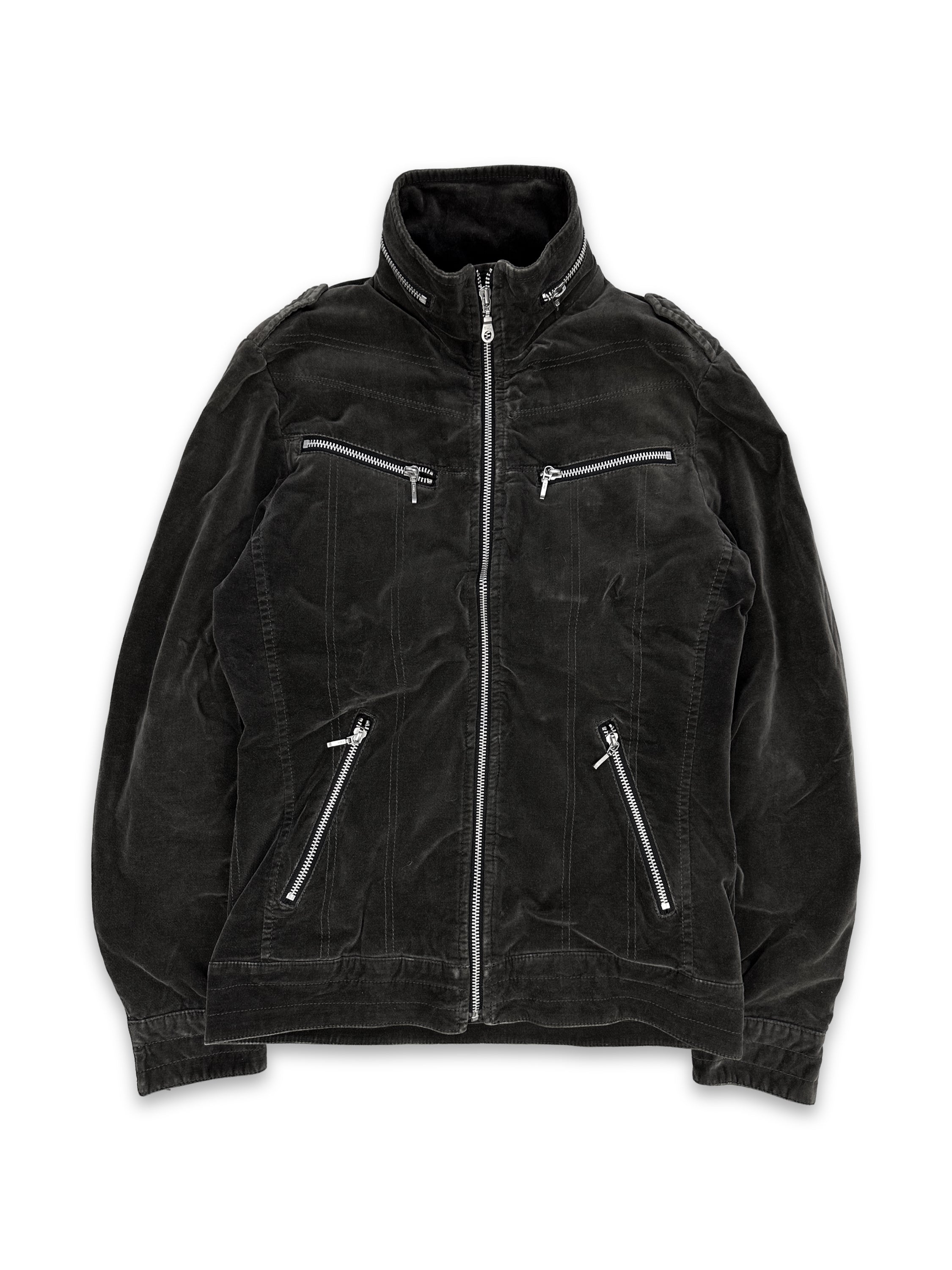 Katharine Hamnett Suede Multi-zip Ash Biker Jacket
