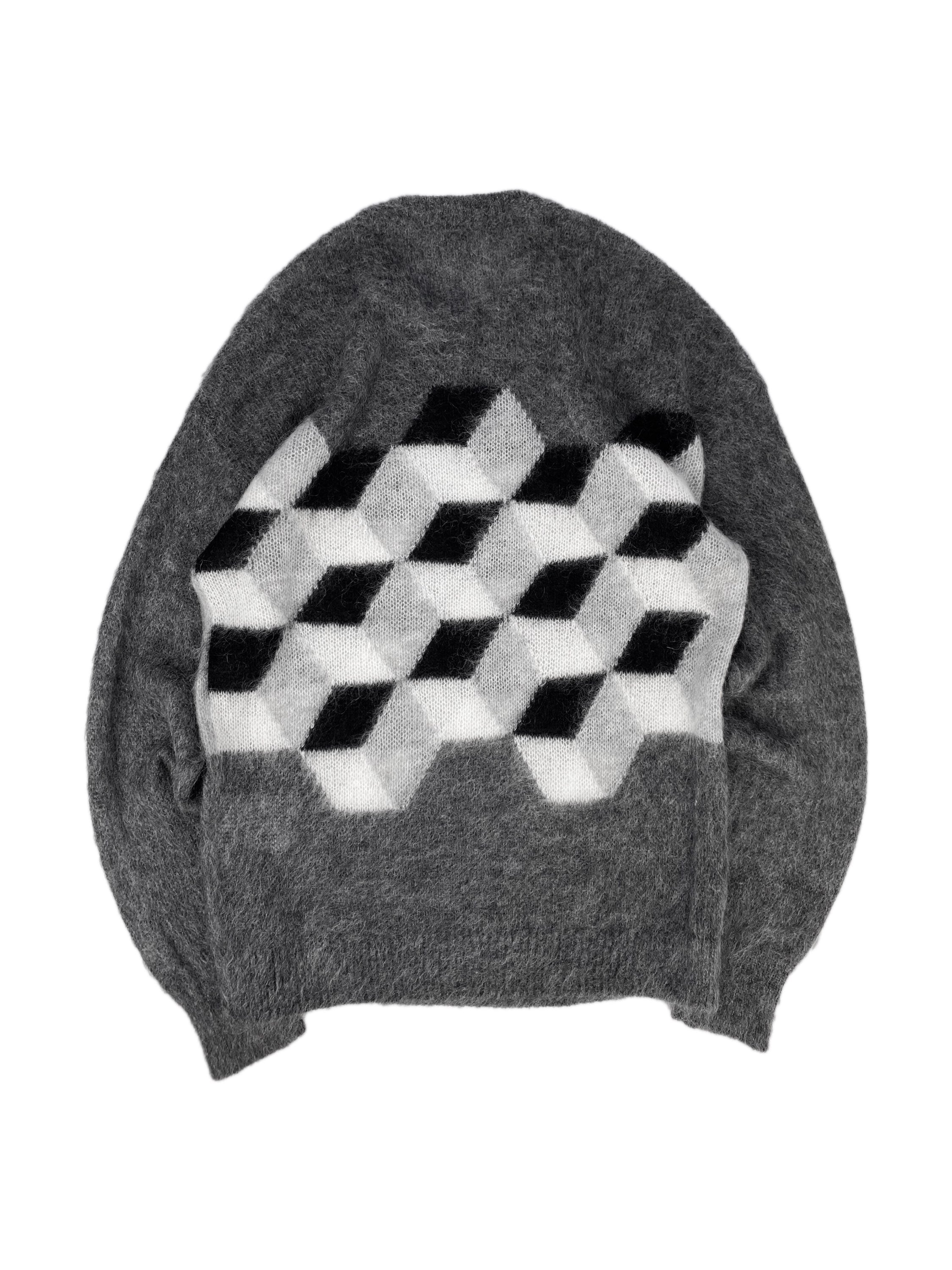 Moncler x Fragment Geometric Two Tone Mohair Knitted Sweater