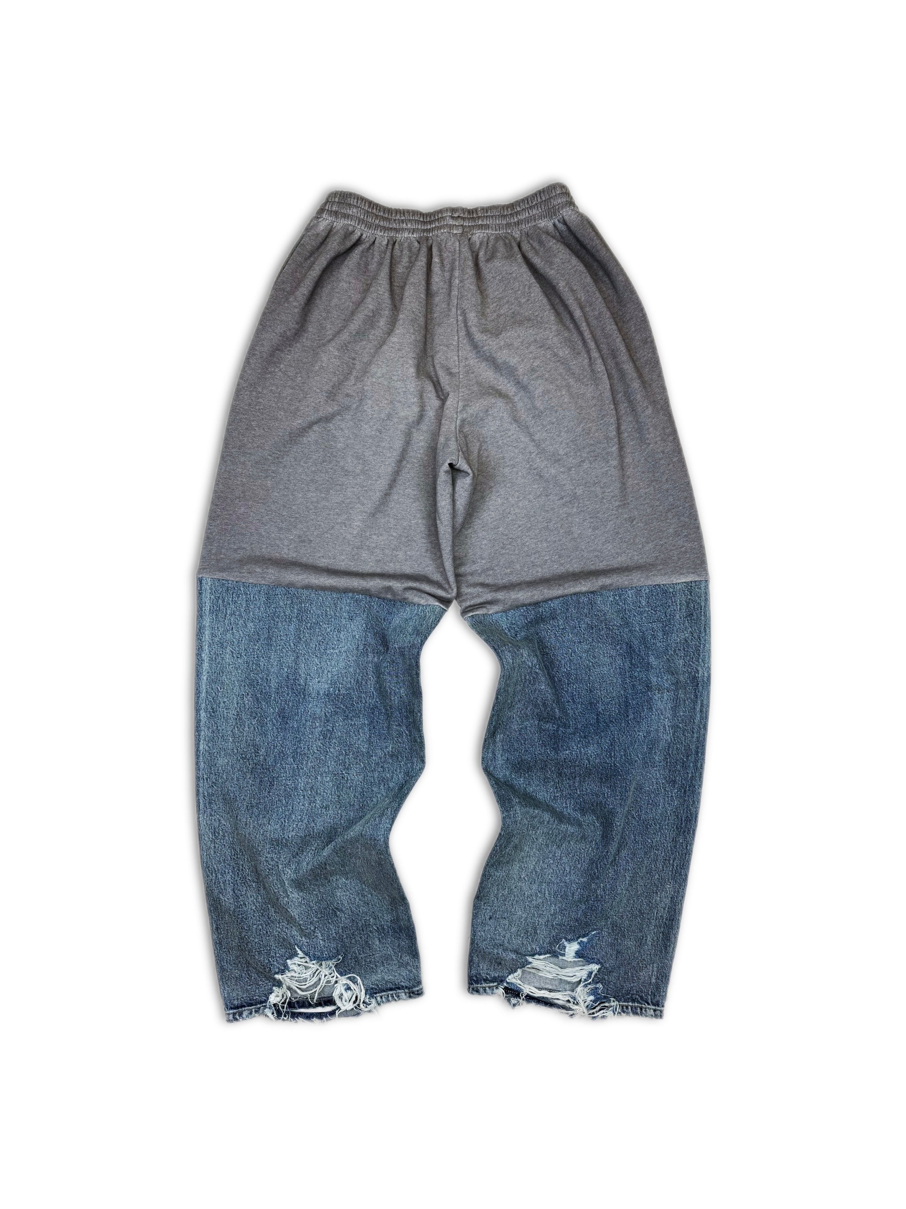 SS23 Balenciaga ‘Mudshow’ Hybrid Light Wash Denim Sweat Pants