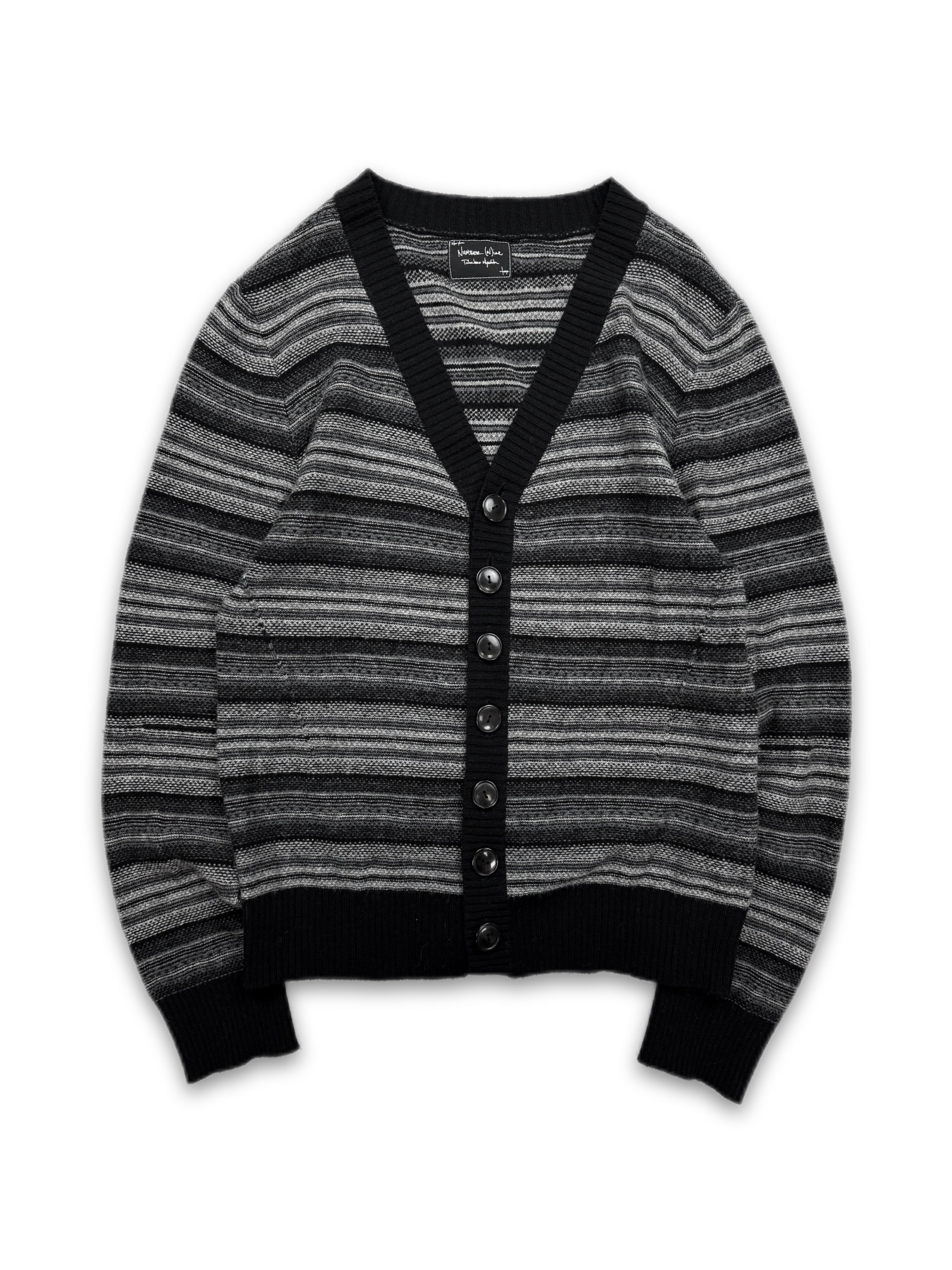 AW07 Number (N)ine ‘Love God Murder’ Striped Wool Cardigan
