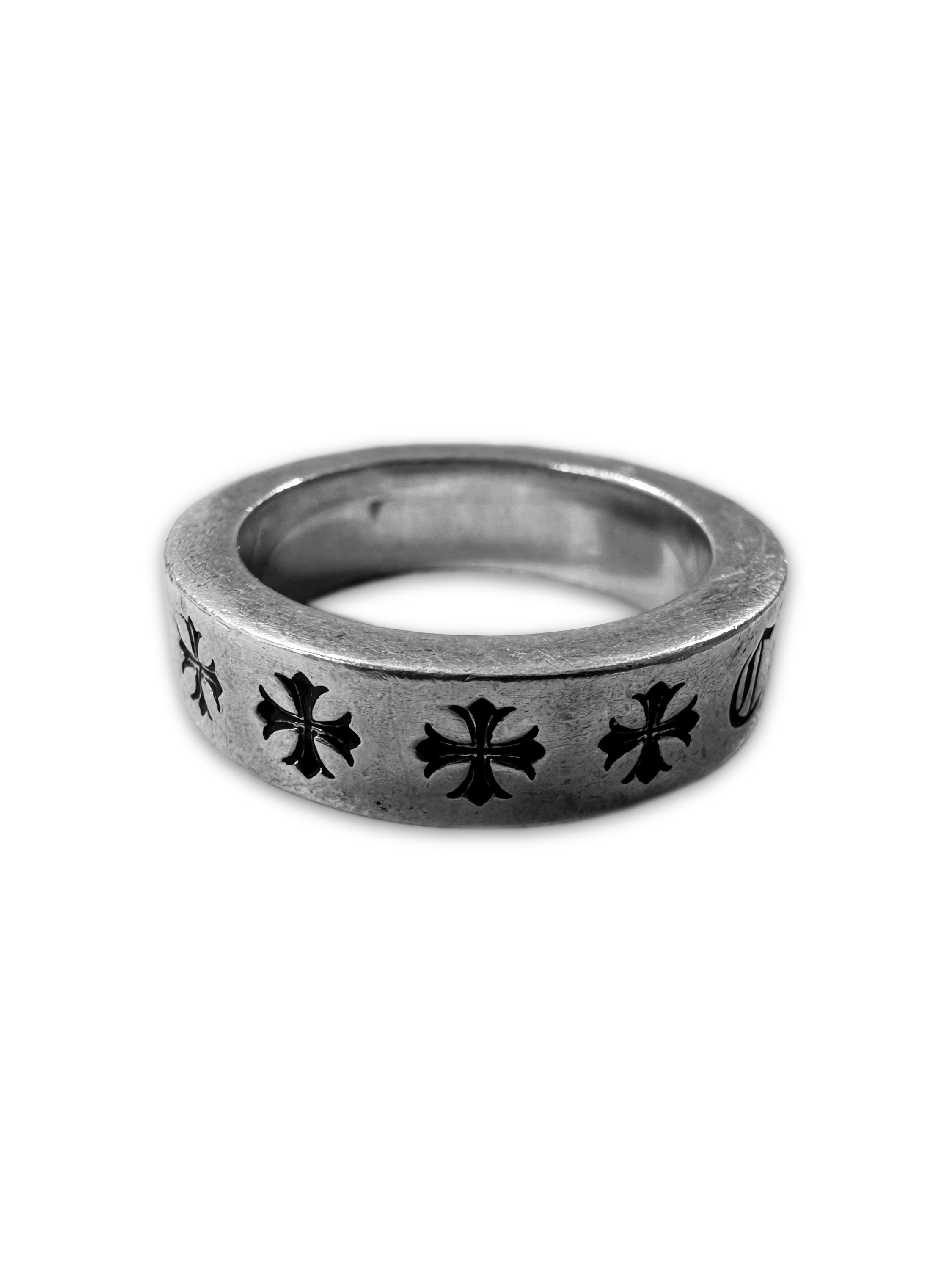 Chrome Hearts ‘Forever’ Cross Motif .925 Silver Spacer Ring