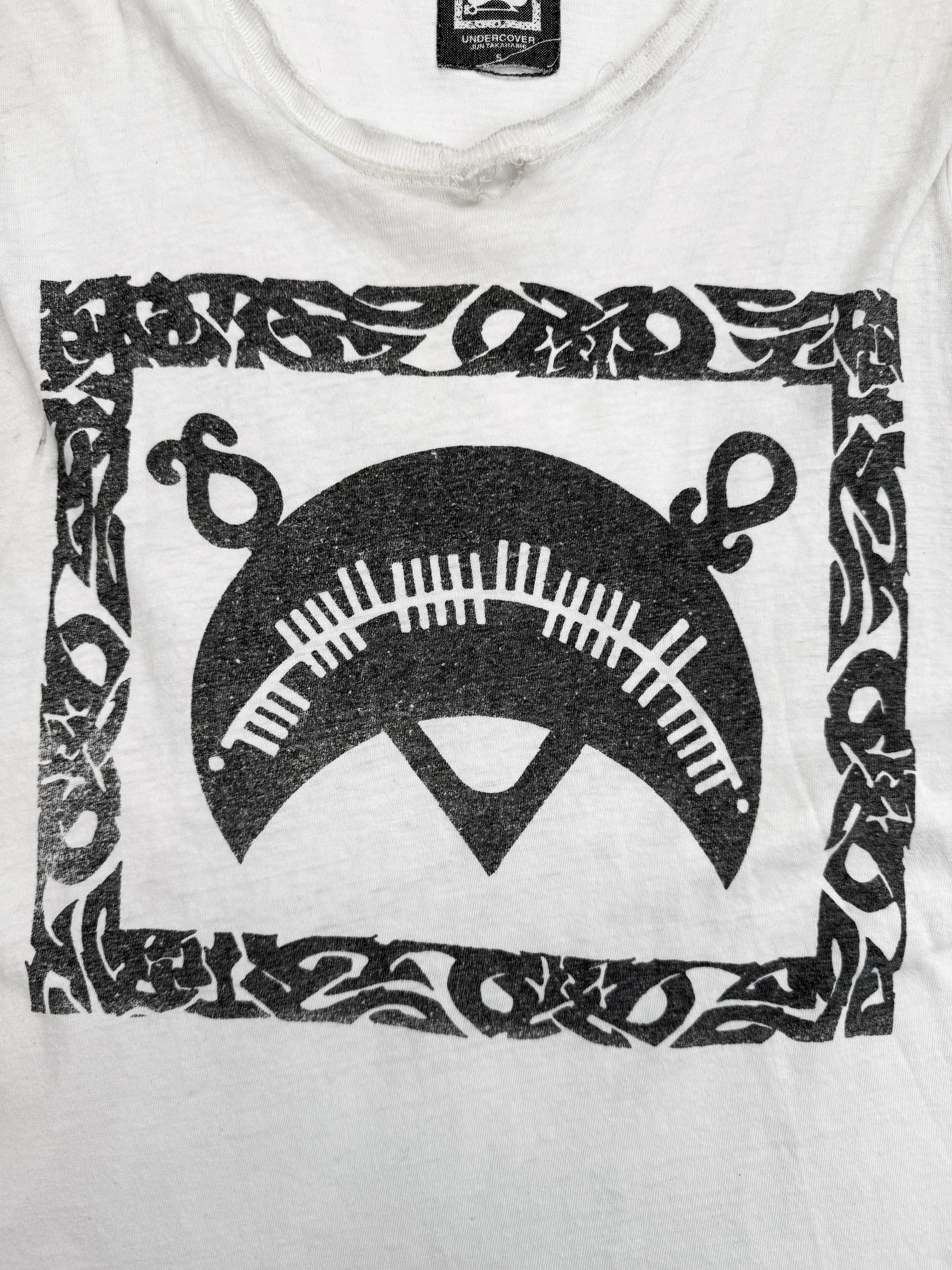 SS03 Undercover ‘Scab’ Giz White Distressed Sleeveless Tank-top