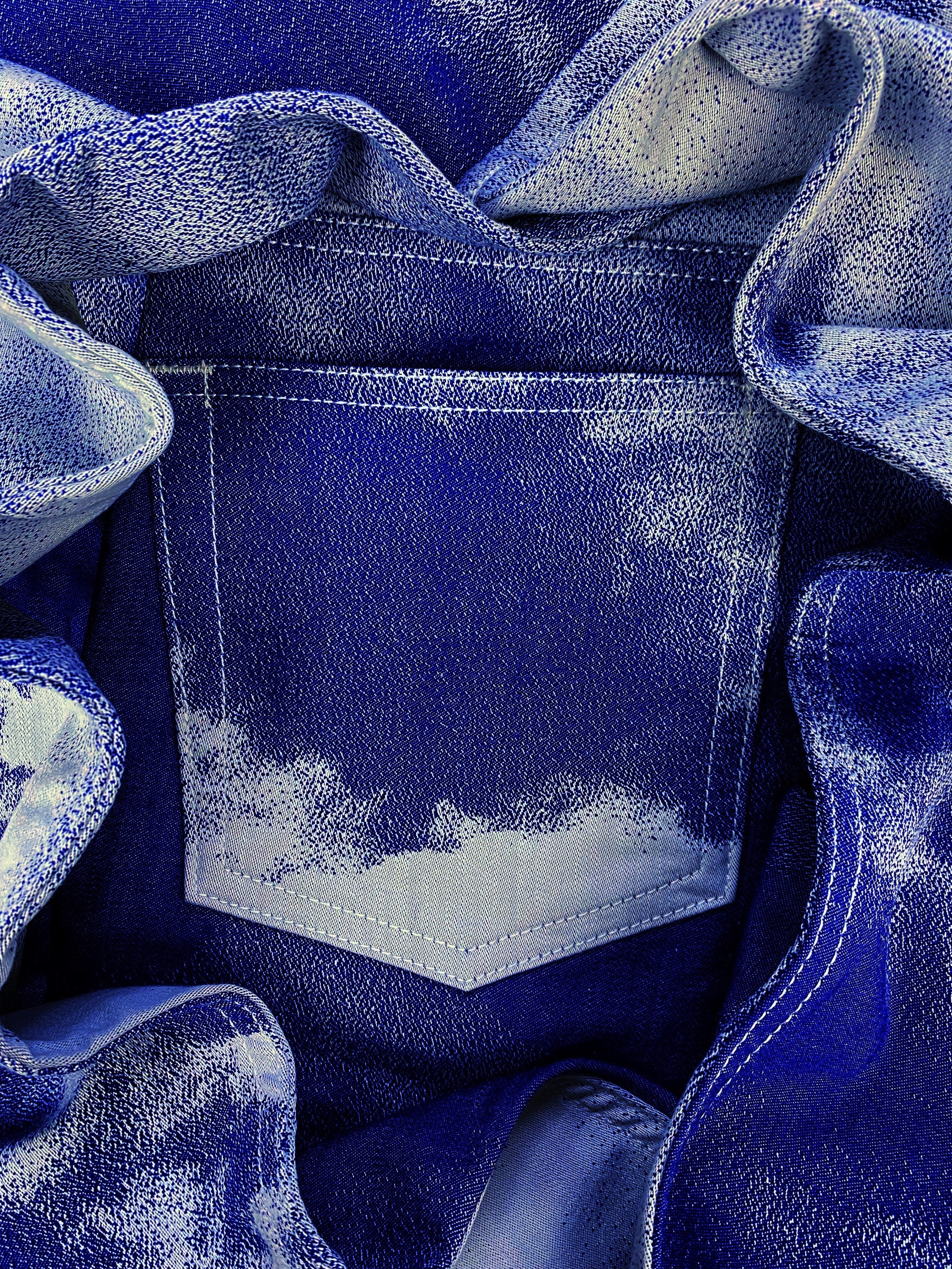 90s Issey Miyake ‘Sky’ Full Print Jacquard Weave Cloud Denim