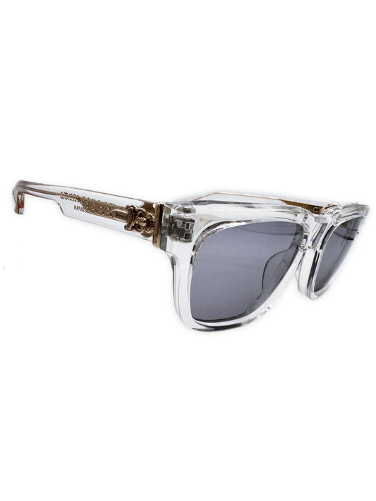 Chrome Hearts Box Officer 22k Gold Plated Clear Sunglasses