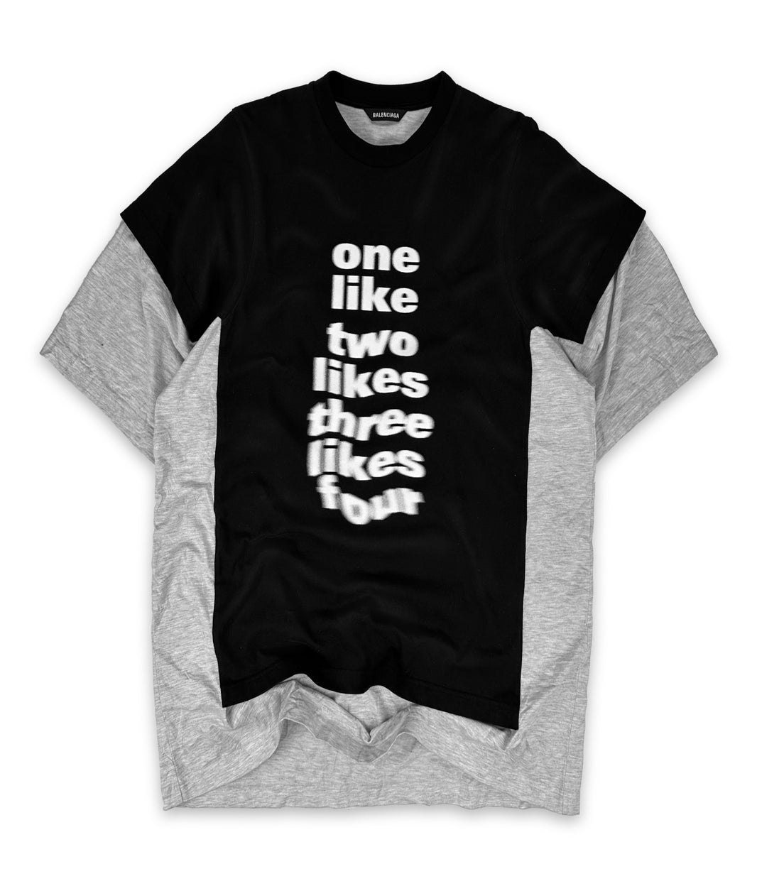 SS20 Balenciaga ‘One Like, Two Likes’ Double Layered Slogan T-Shirt
