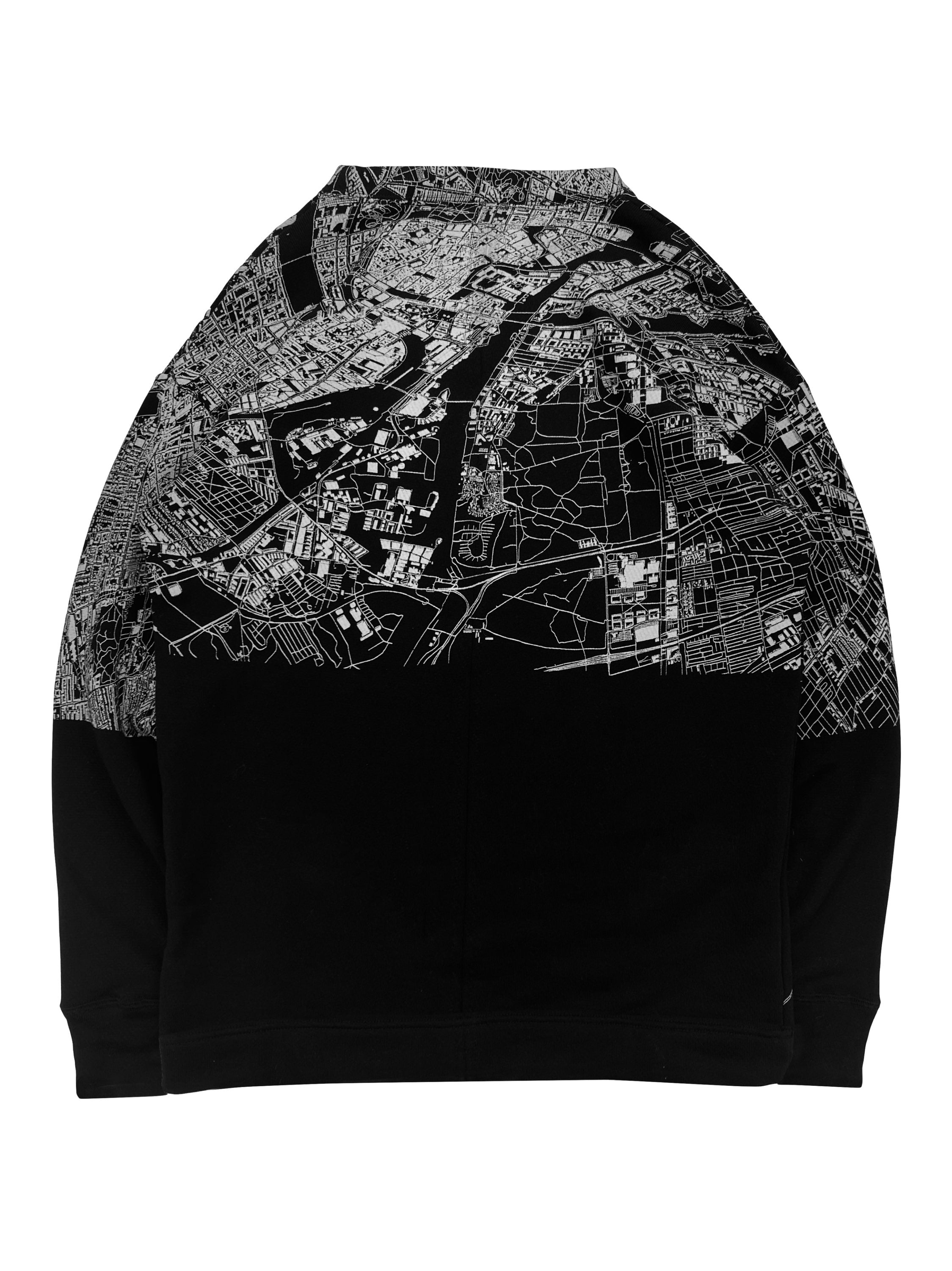 Jil Sander ‘Map’ Print Negative Graphic Black Crewneck
