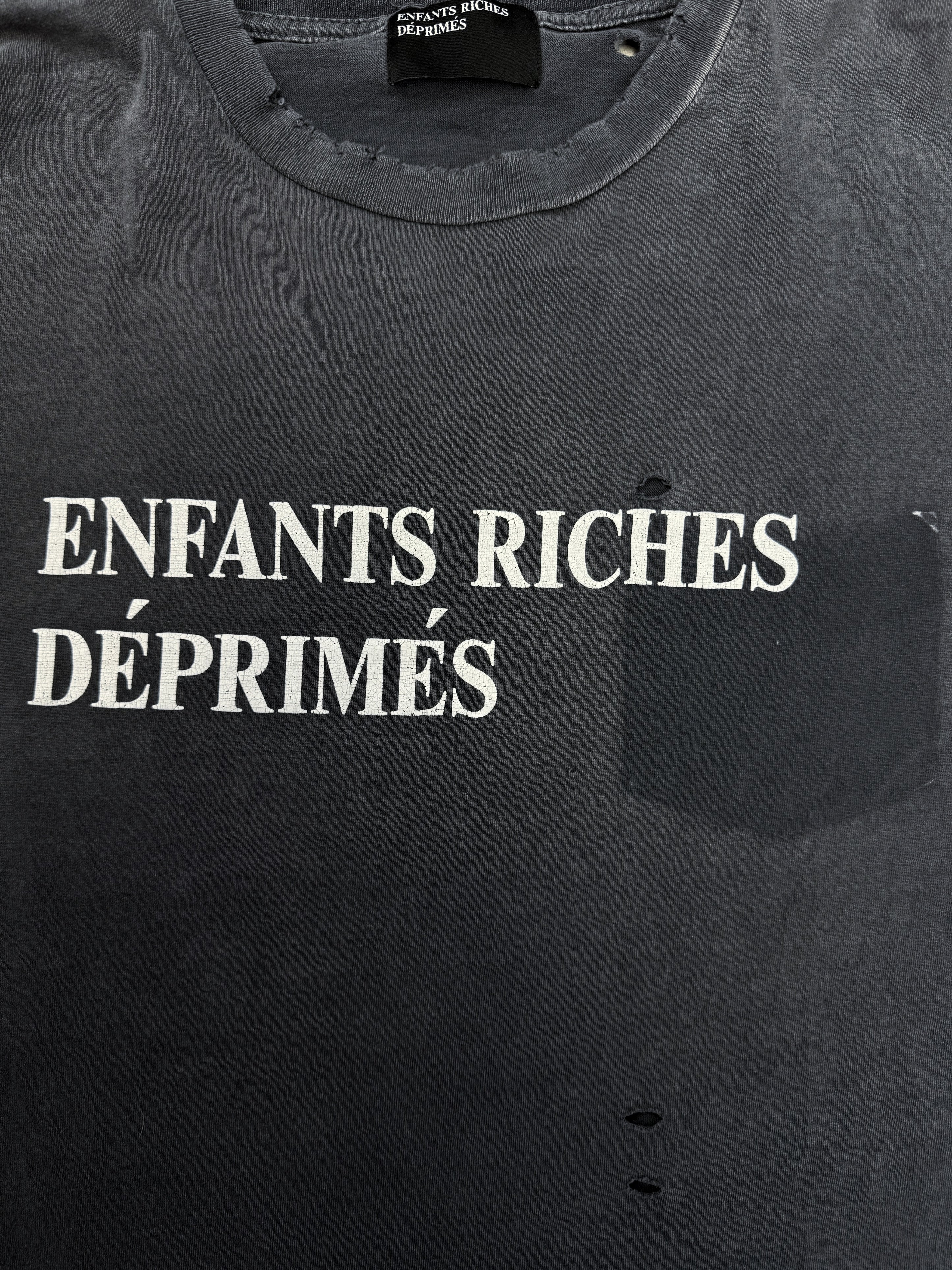 Enfants Riches Deprimes Reconstructed Faded Logo Long Sleeve