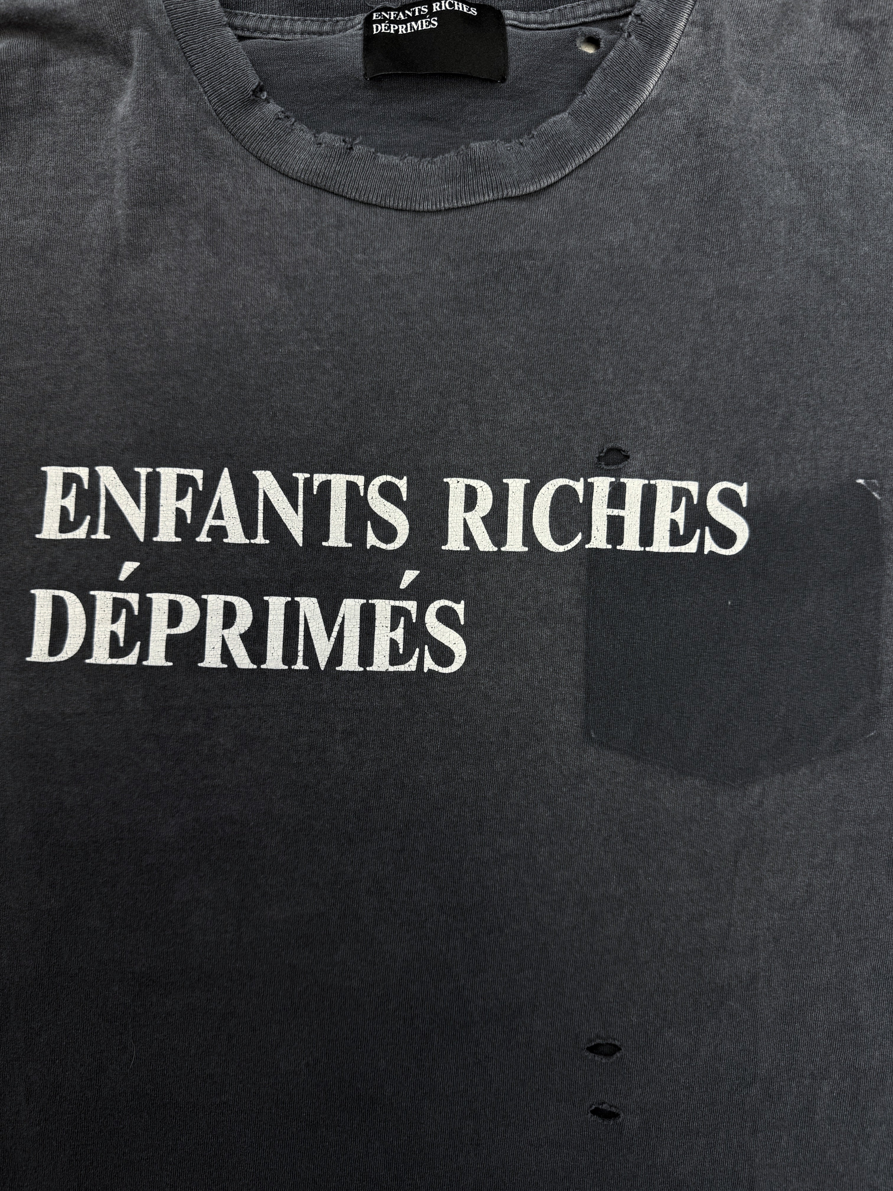 Enfants Riches Deprimes Reconstructed Faded Logo Long Sleeve