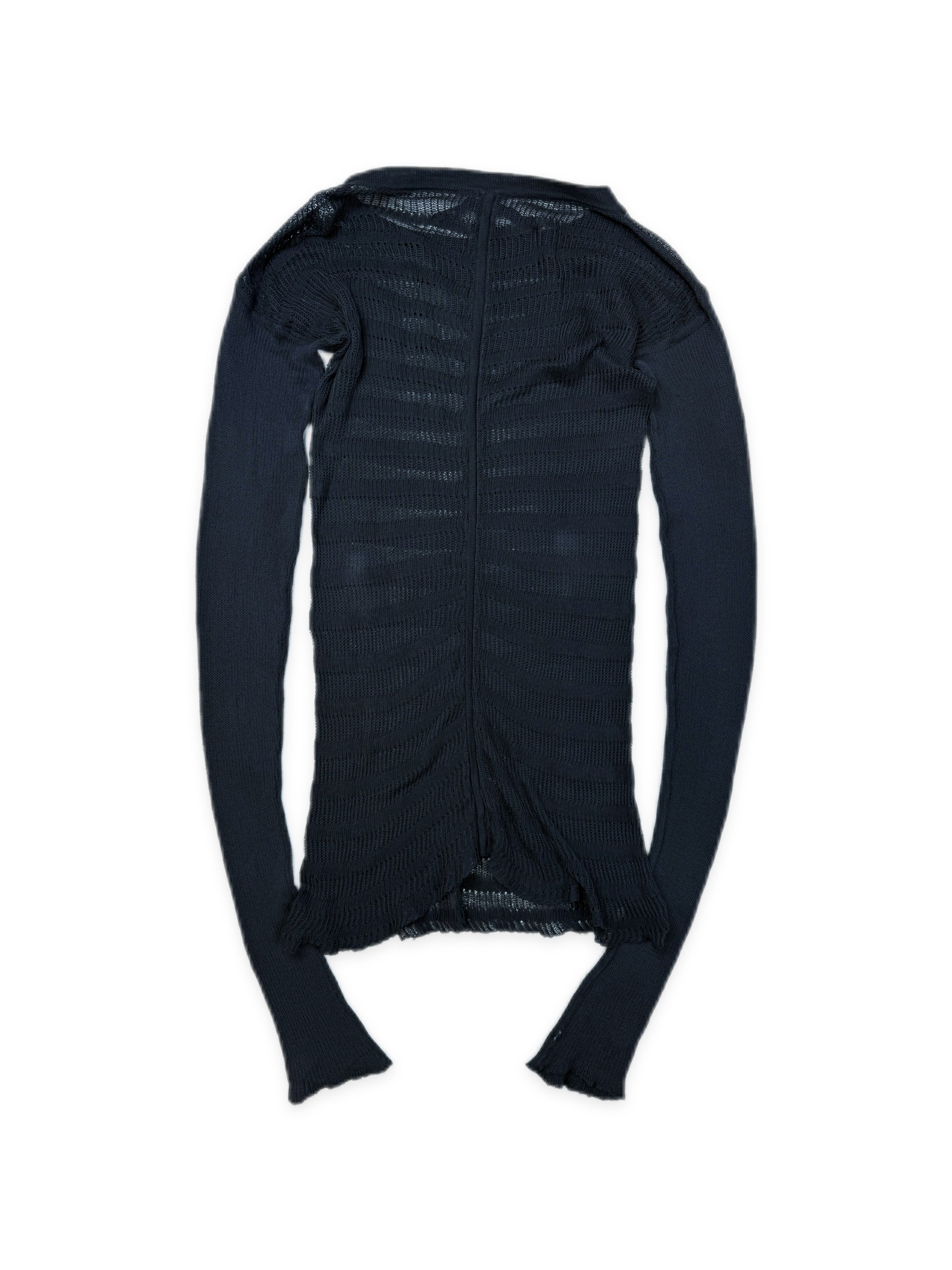 AW06 Rick Owens ‘Dustulator’ Fish Net Ribbed Long Sleeve Knit Sweater
