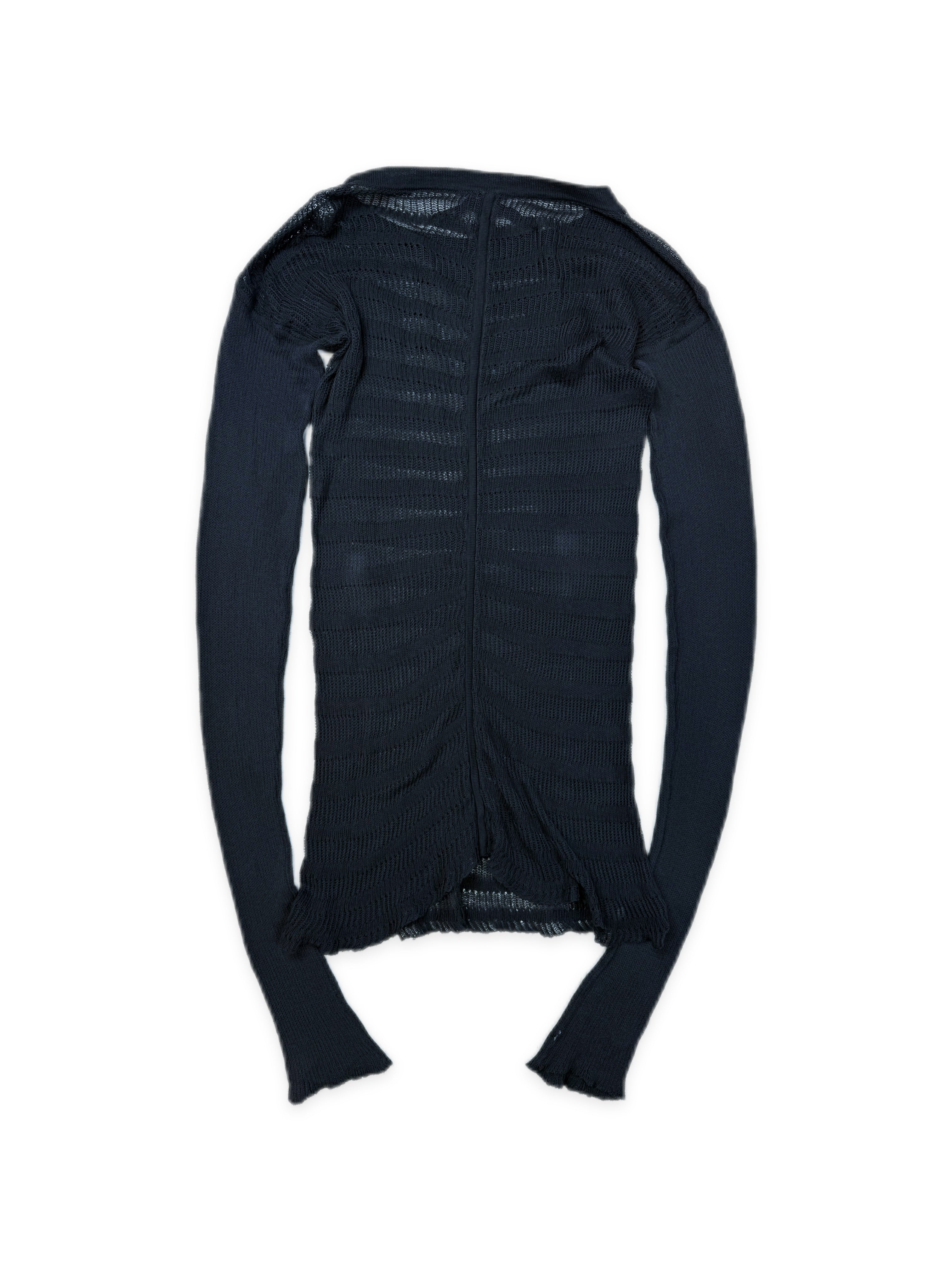 AW06 Rick Owens ‘Dustulator’ Fish Net Ribbed Long Sleeve Knit Sweater