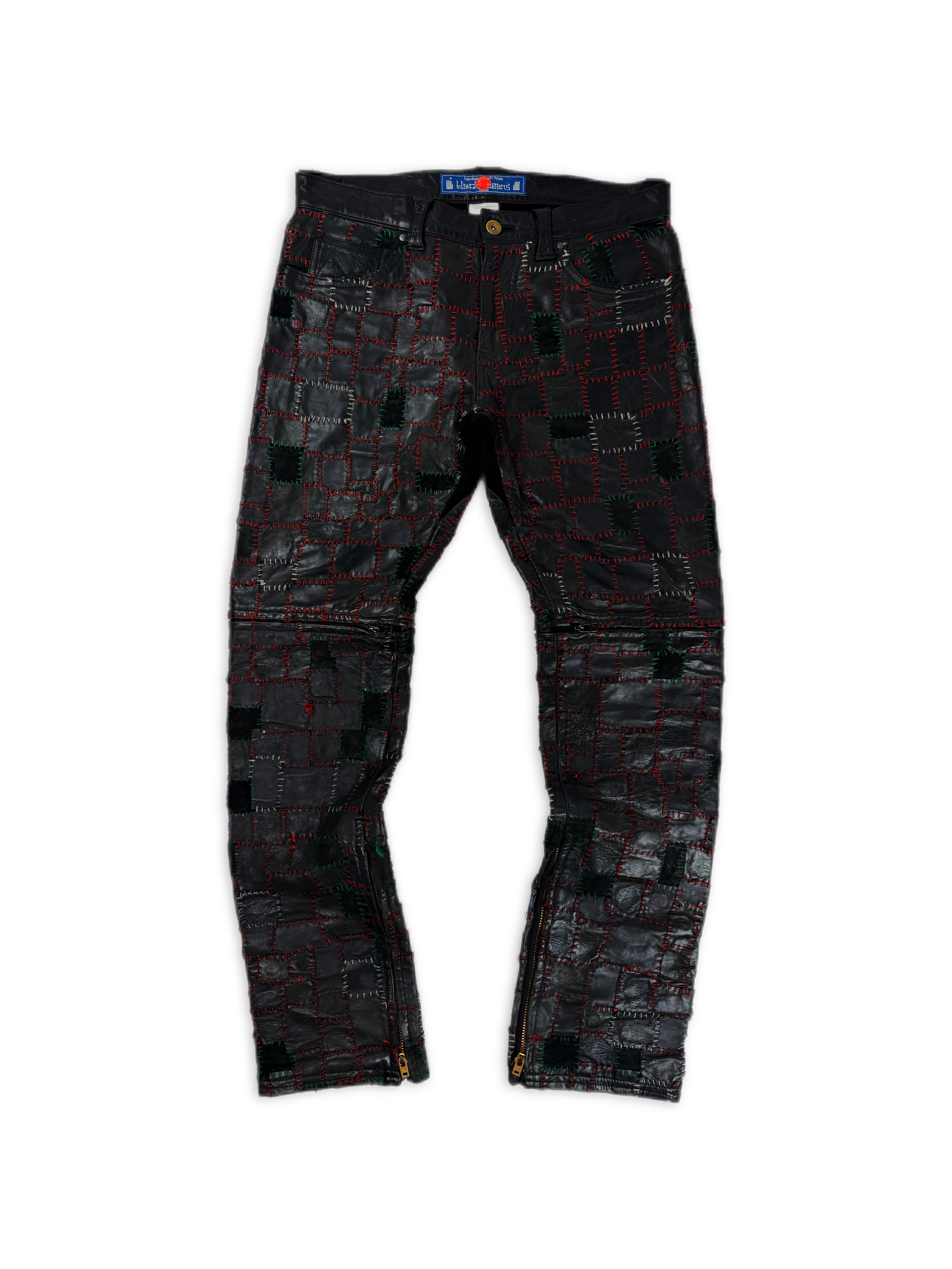 AW13 Blackmeans ‘Scab’ Calfskin Leather Patchwork Crust Pants