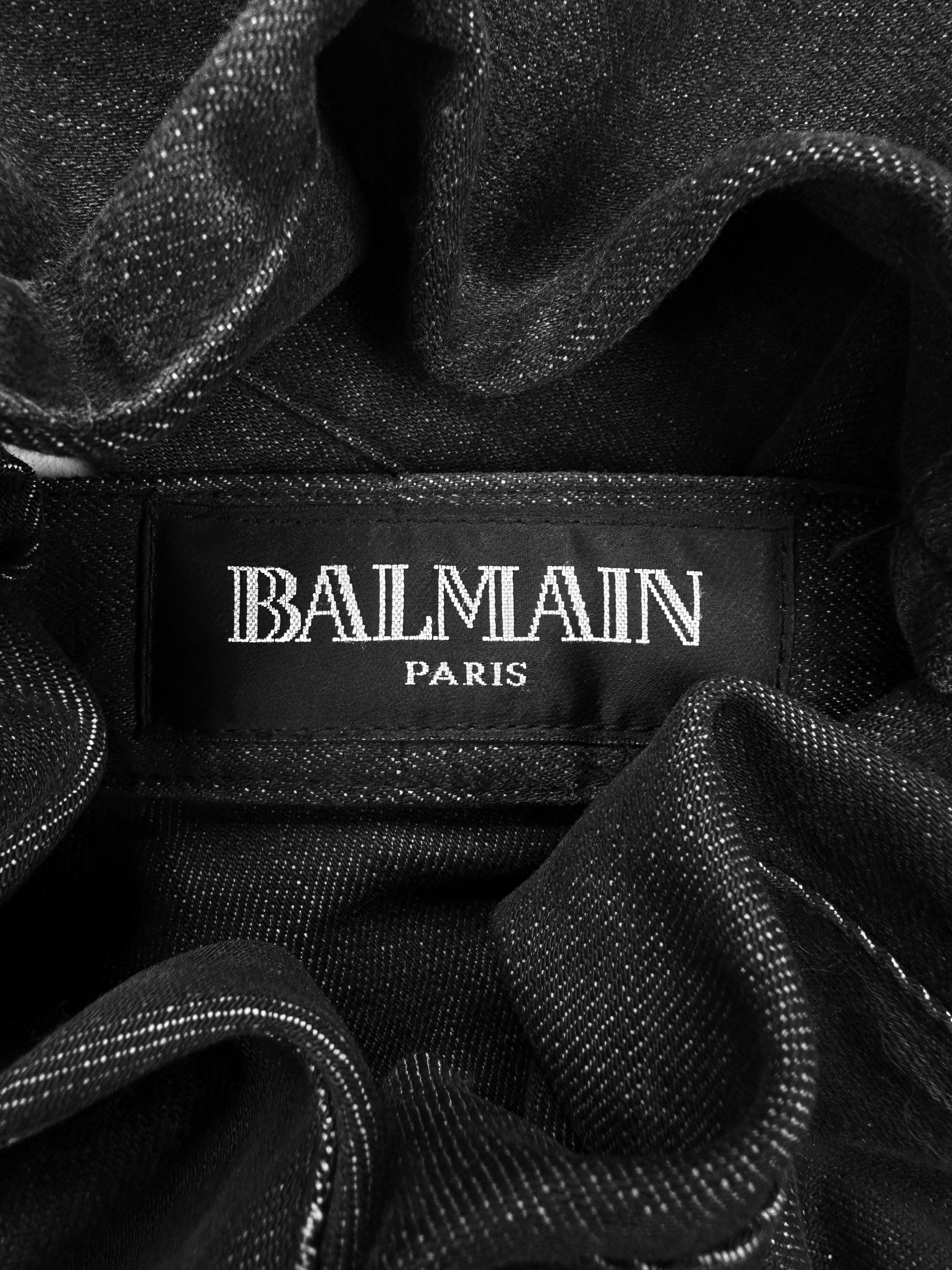 00s Balmain ‘Slate Grey’ Heavy Weight Dark Wash Denim