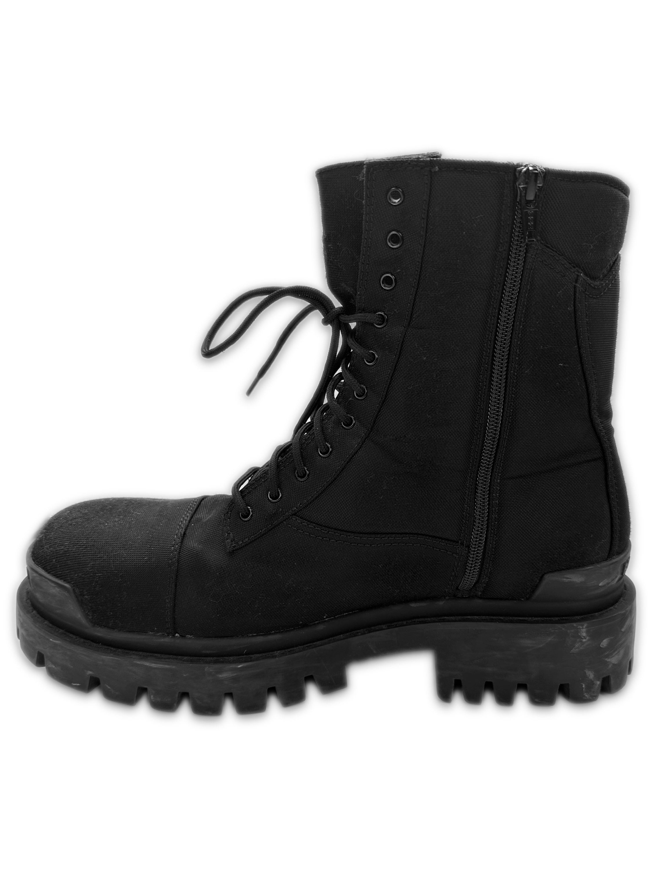 Balenciaga Canvas ‘Strike’ Black Hi-top Combat Boots