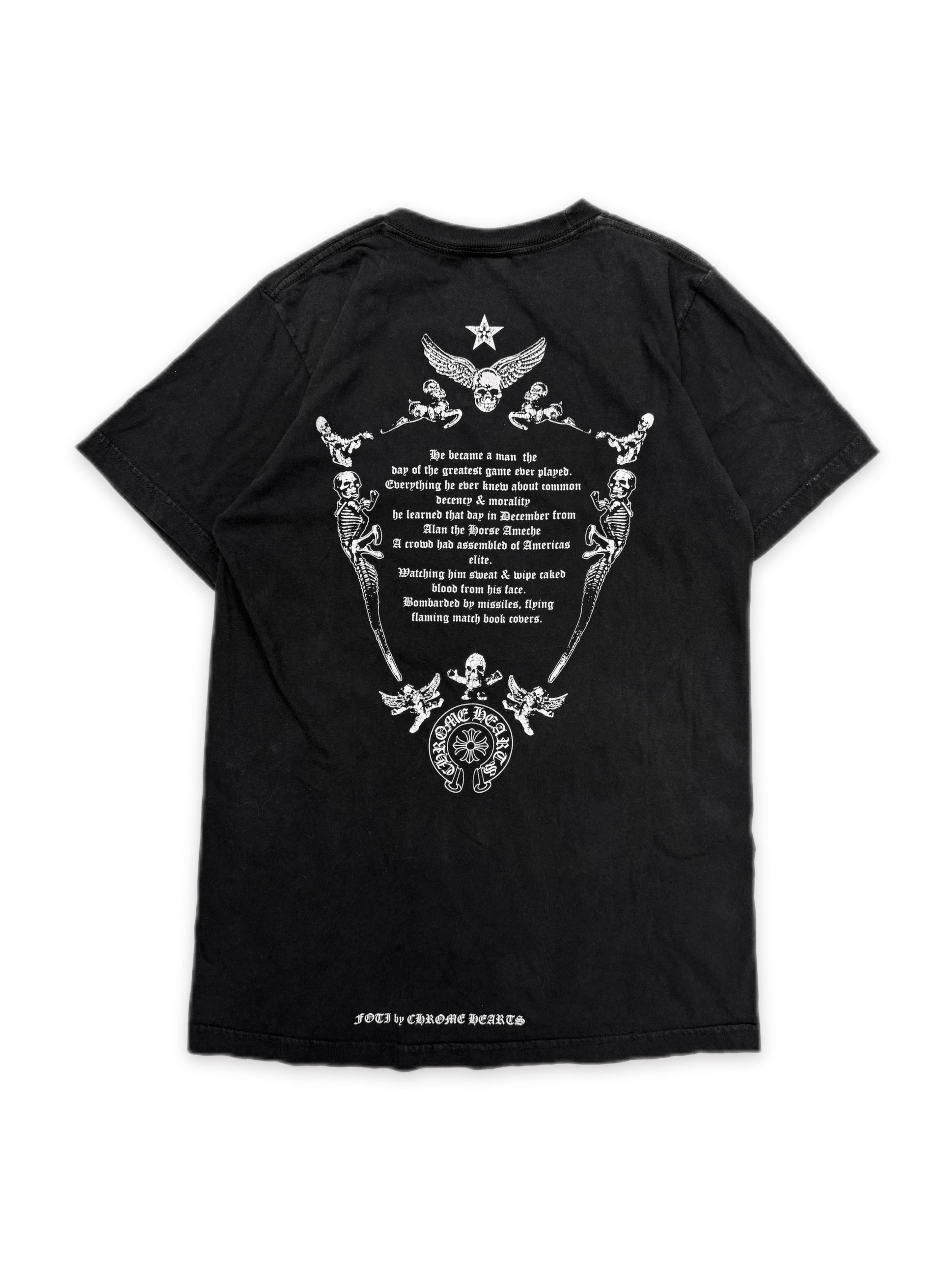 Chrome Hearts x Foti ‘Skull Wing’ Script Black T-Shirt