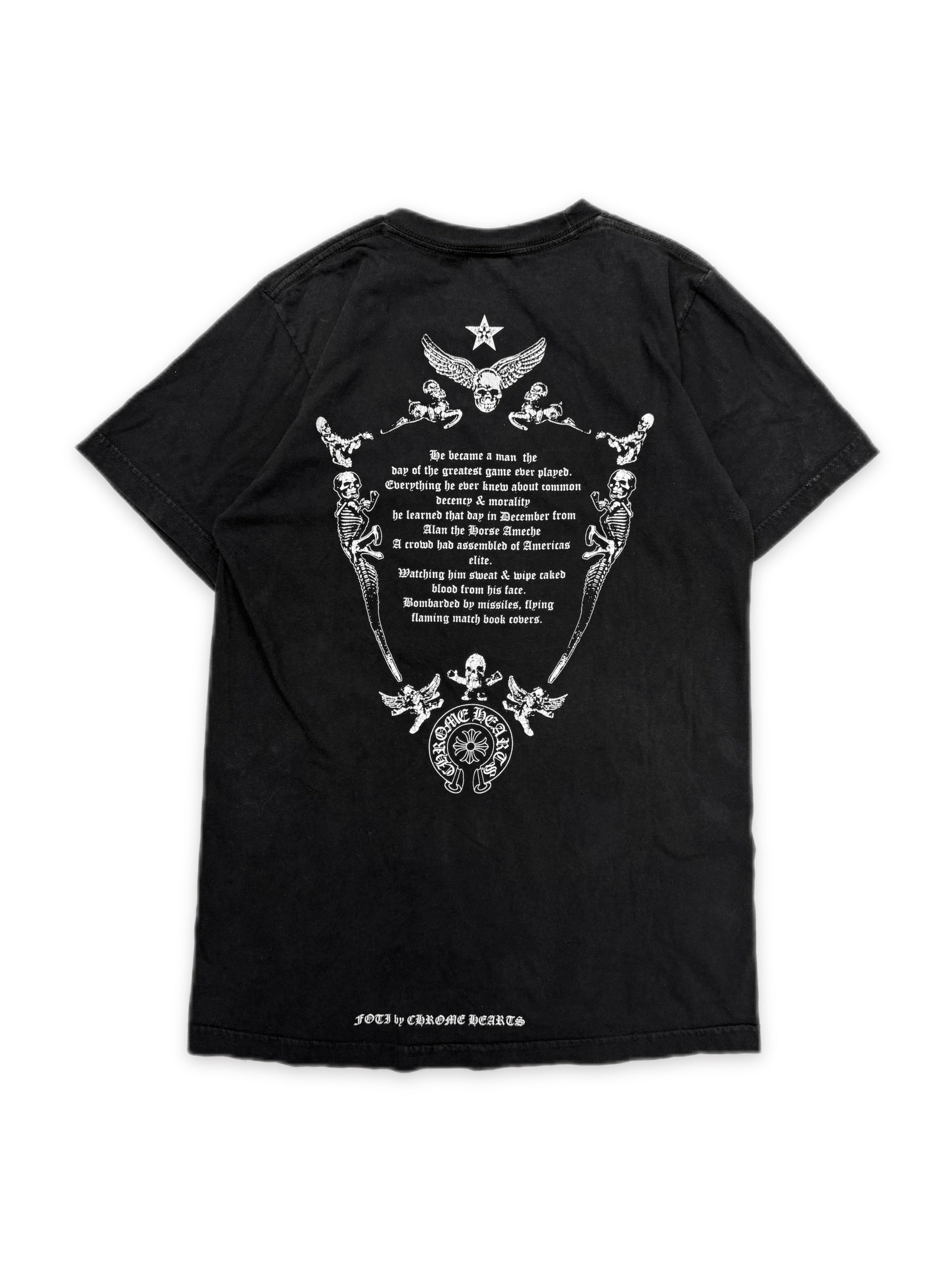 Chrome Hearts x Foti ‘Skull Wing’ Script Black T-Shirt