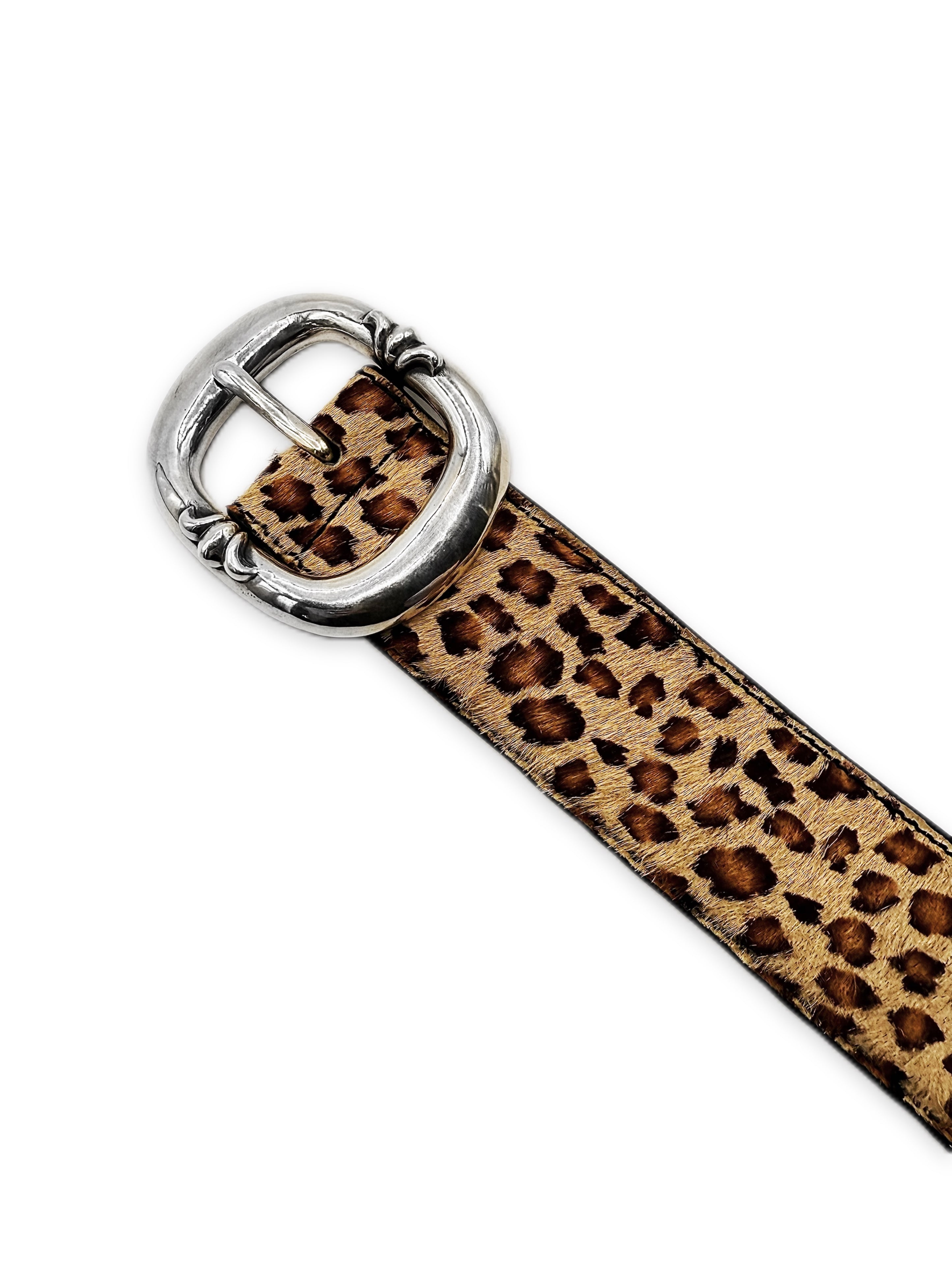 Chrome Hearts Cheetah Pony Hair Gunslinger Leather Belt