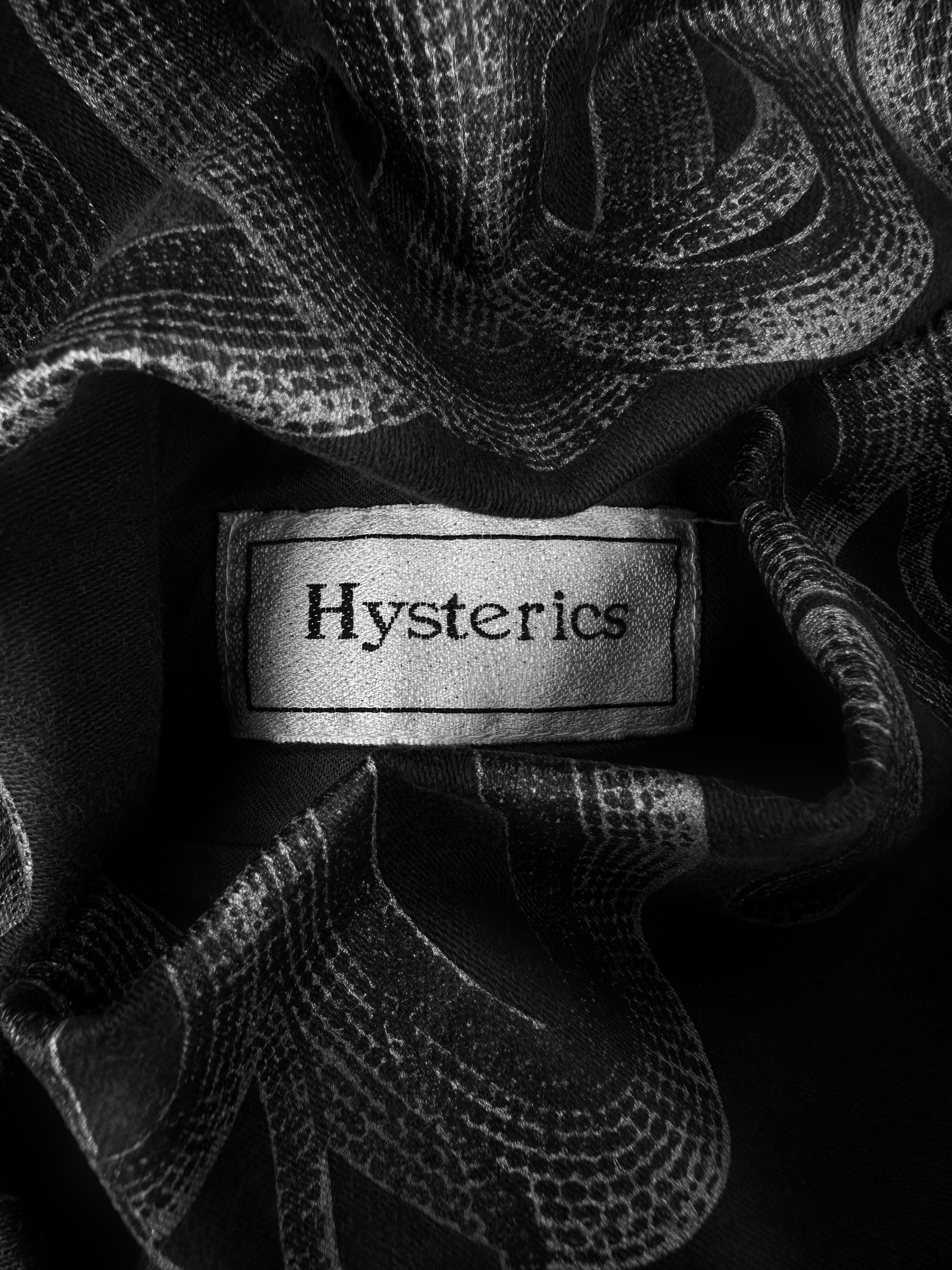 SS98 Hysteric Glamour ‘Snake’ Spiral Motif Black Denim