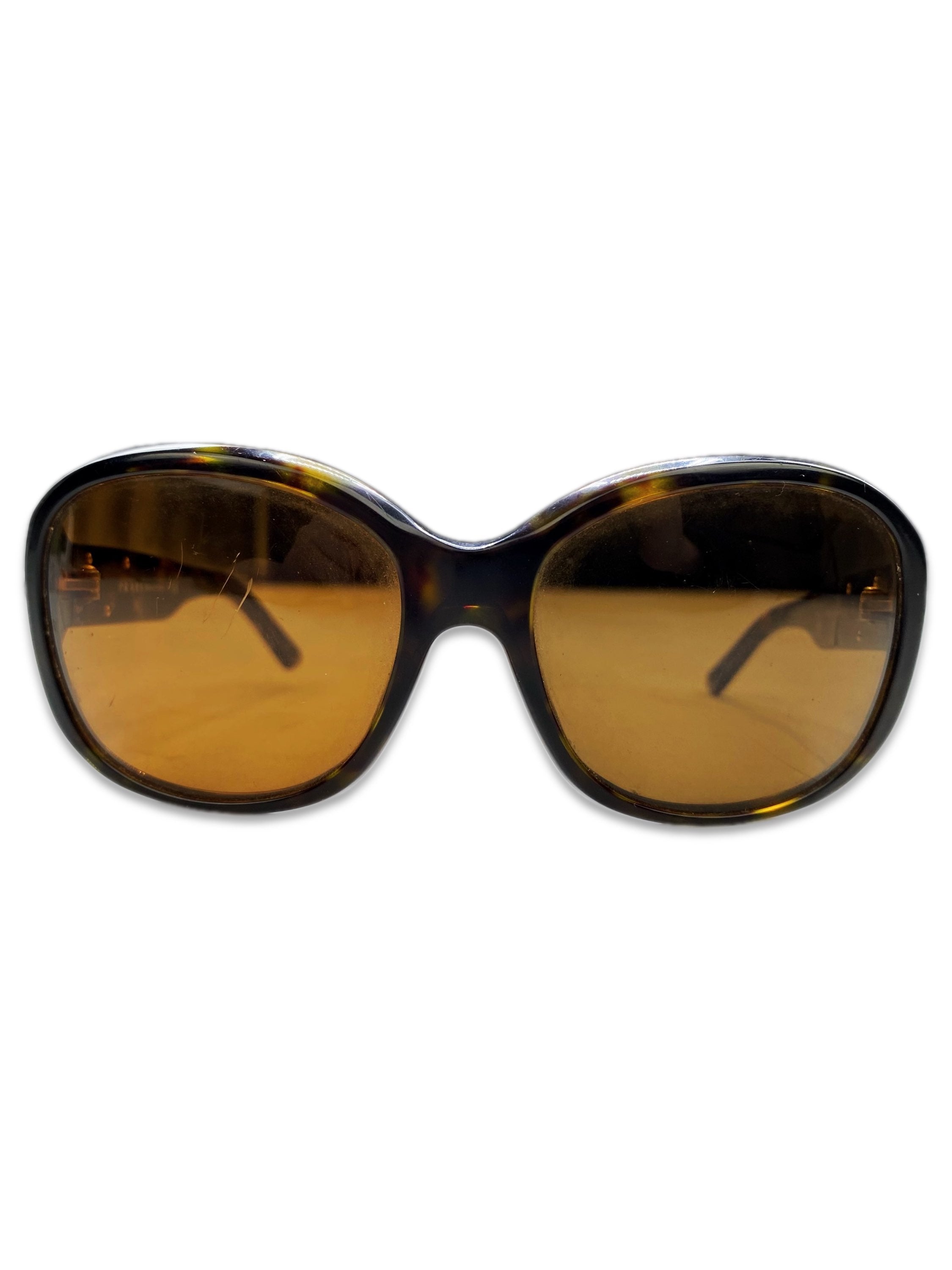 Prada Warm Tint Ombré Triangle Logo Circular Sunglasses