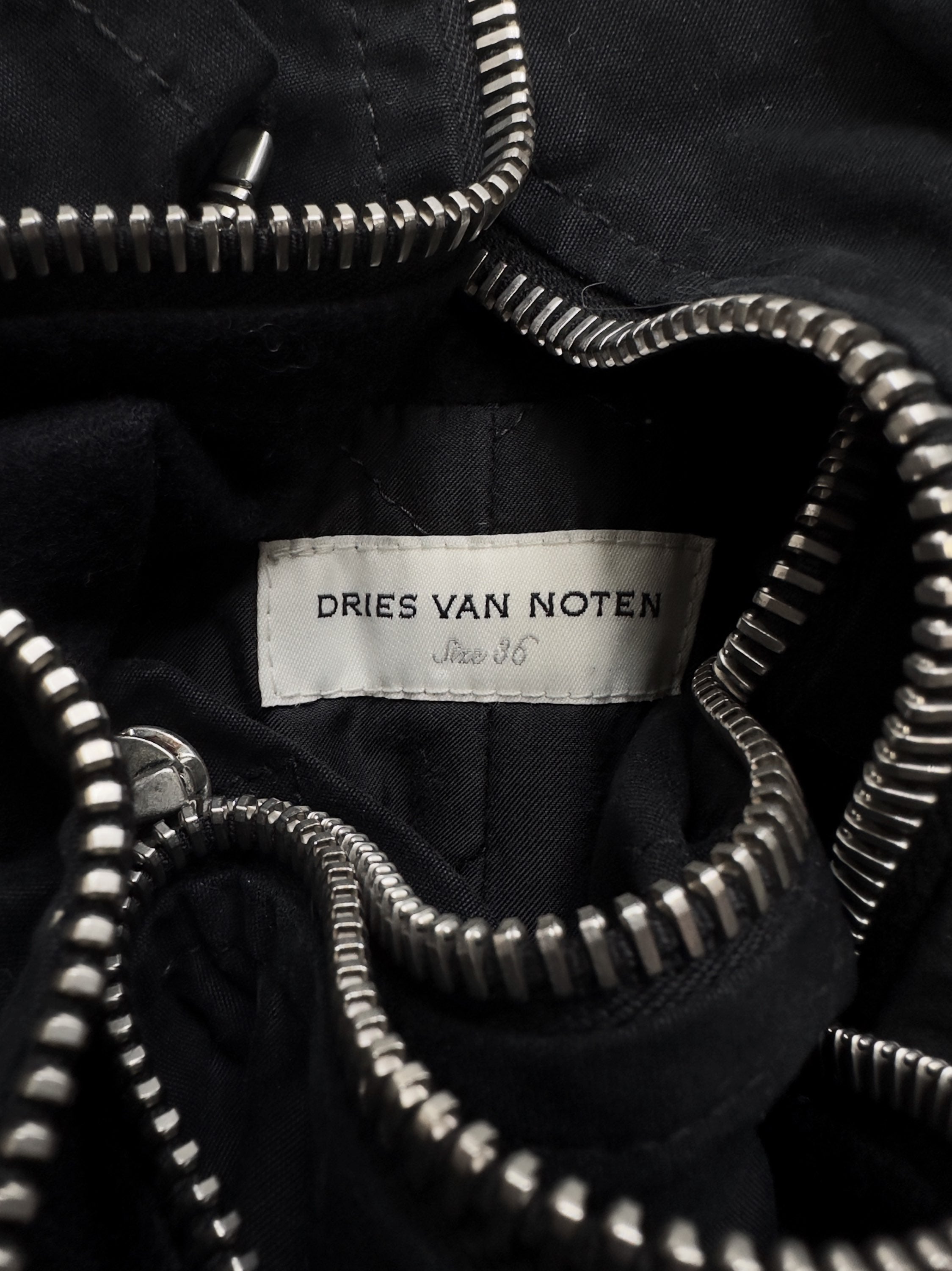 Dries Van Noten ‘Cropped’ Reinforced Dark Blue Bomber Jacket
