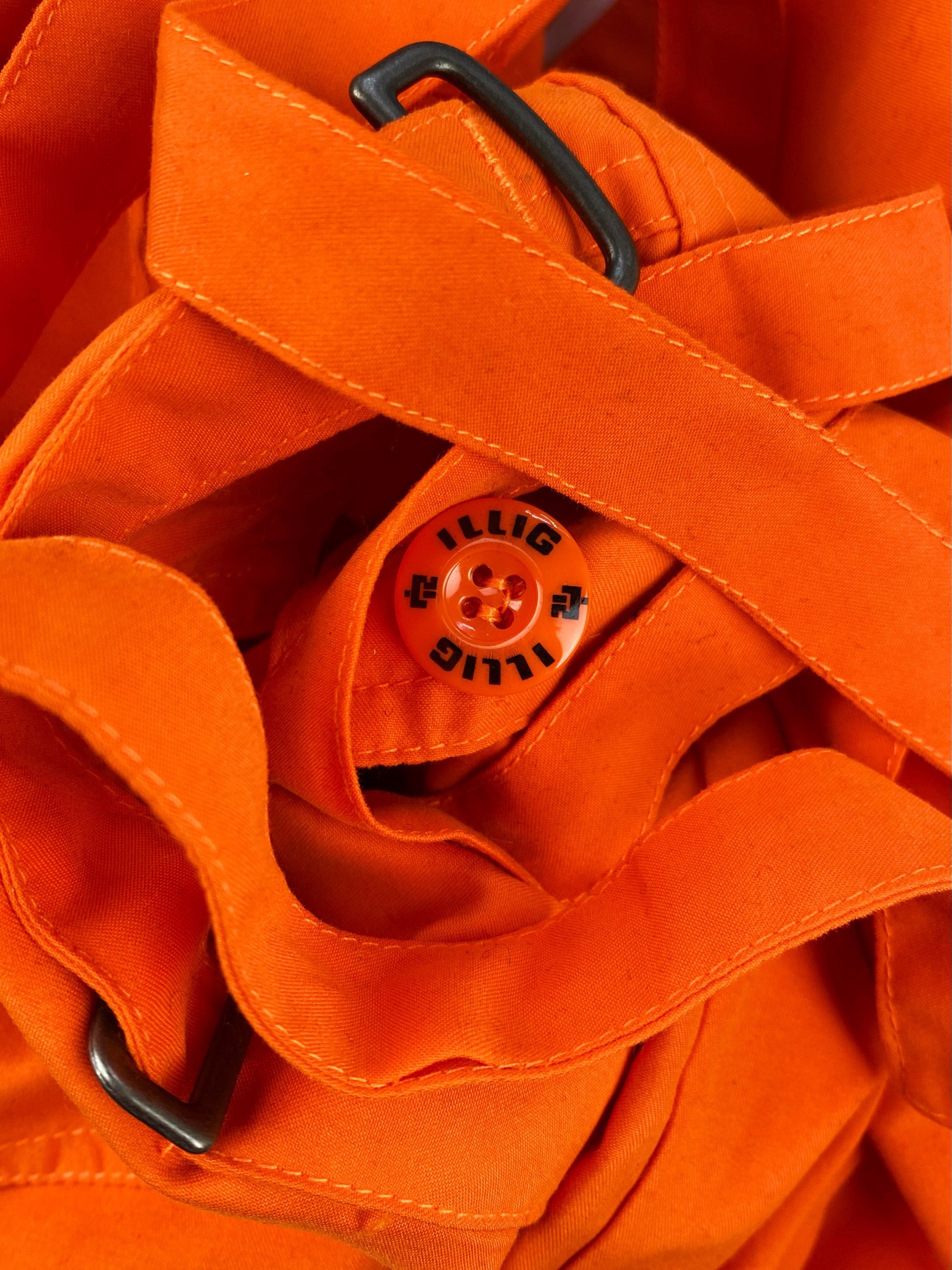 00s Illig ‘Parachute’ Bondage Neon Perforated Cargo Pants