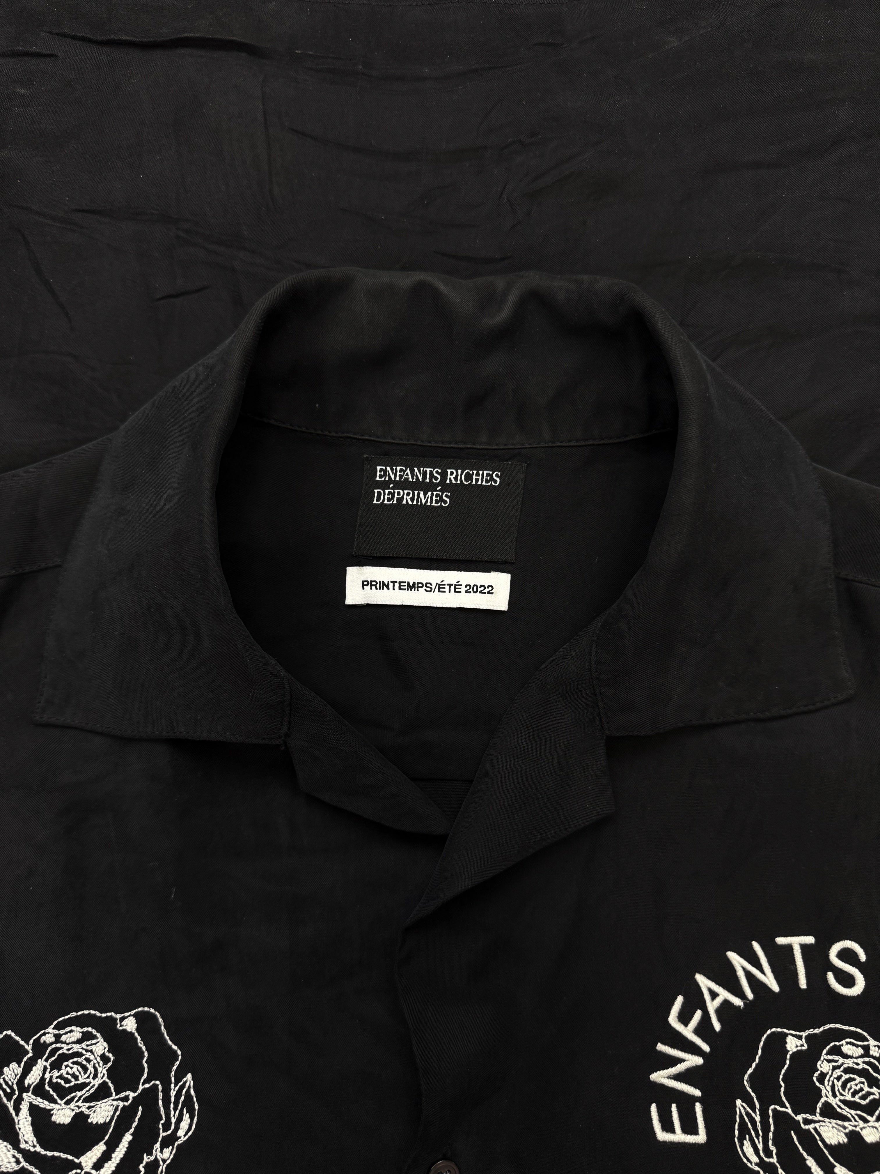 AW22 Enfants Riches Deprimes ‘Rose’ Camp Collar Black Shirt