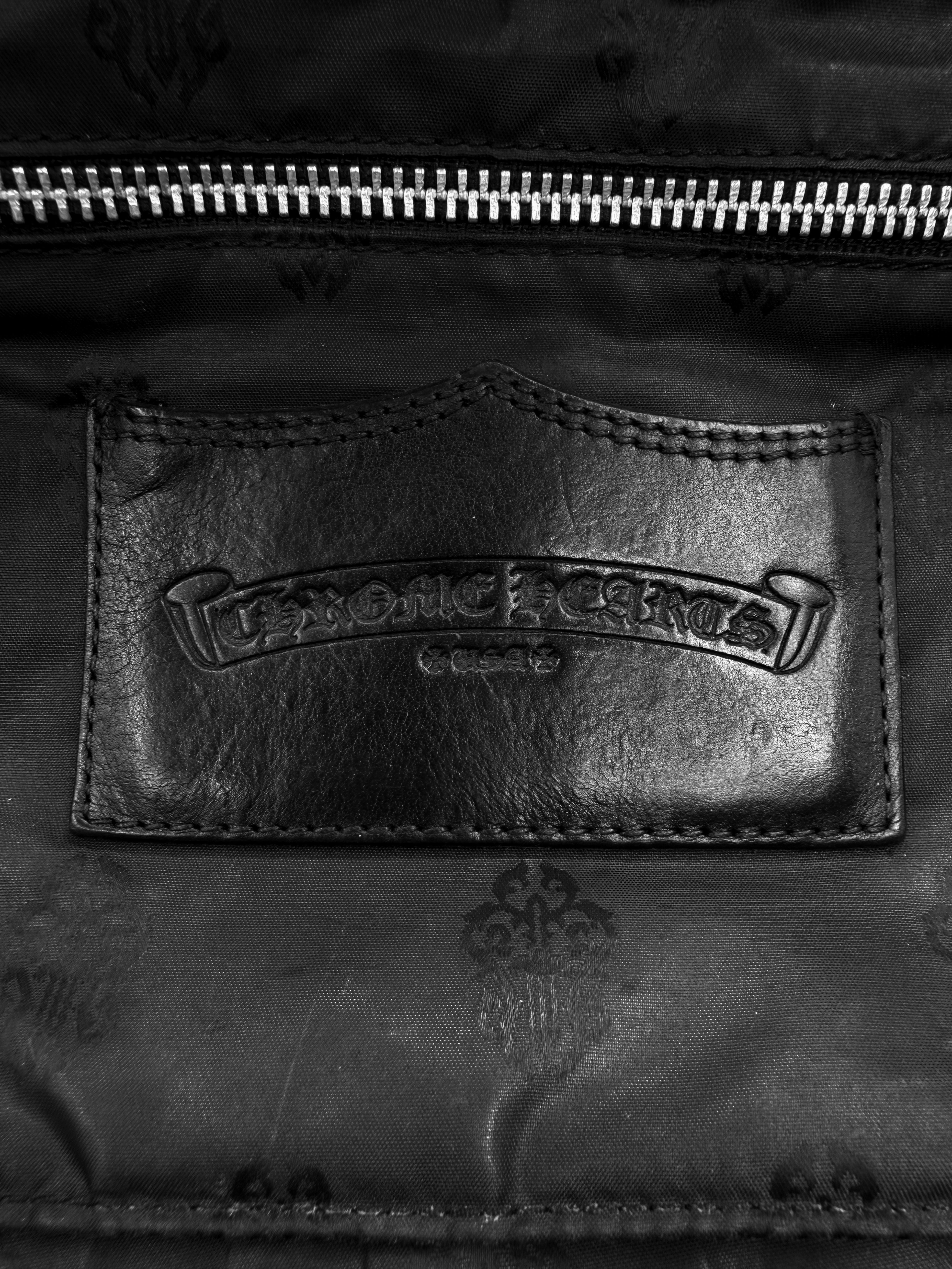 Chrome Hearts Cross Patch FS Black Leather Tote Bag