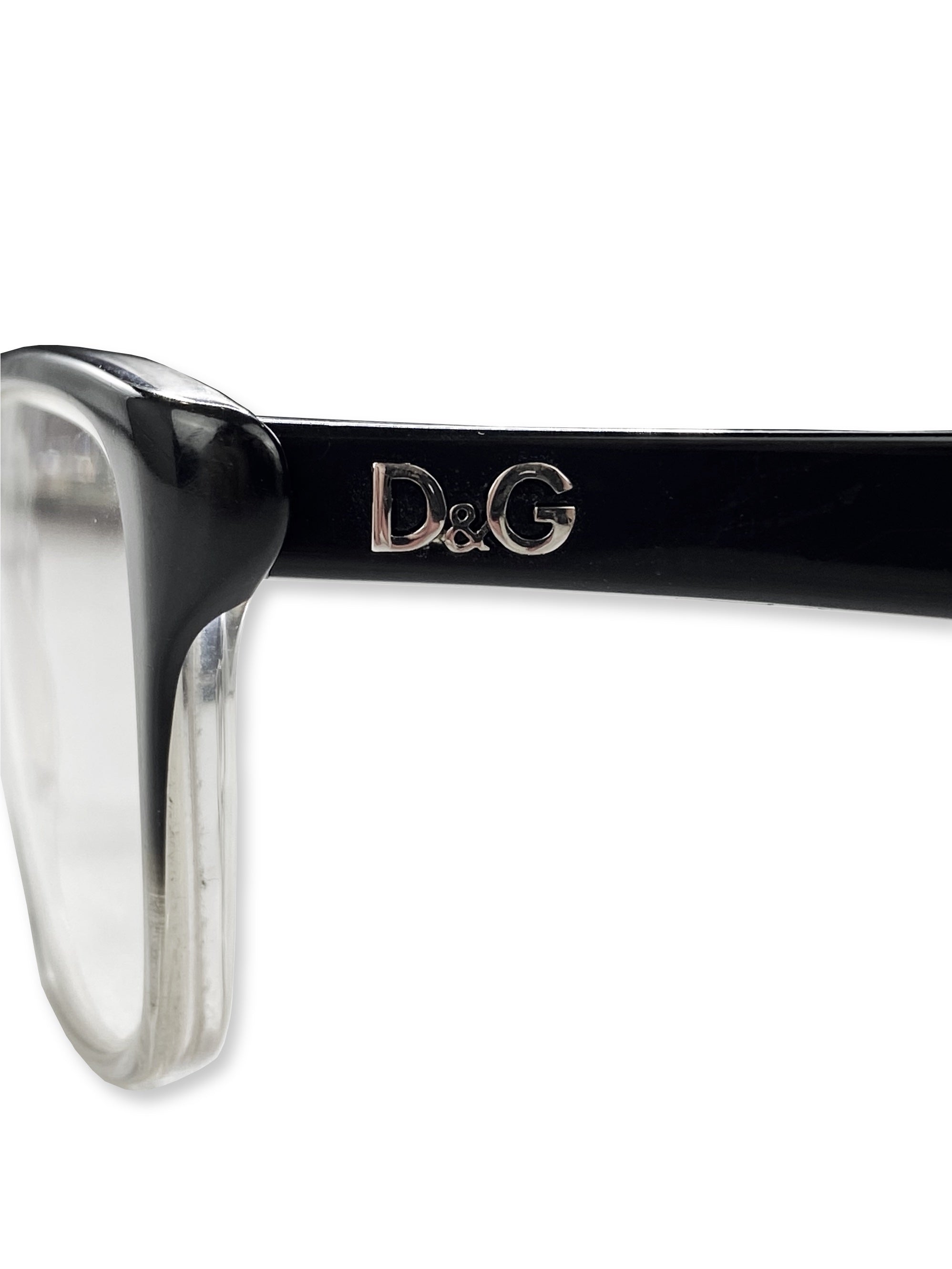 Dolce &amp; Gabbana Ombré Black Metallic “D&amp;G” Glasses Frames