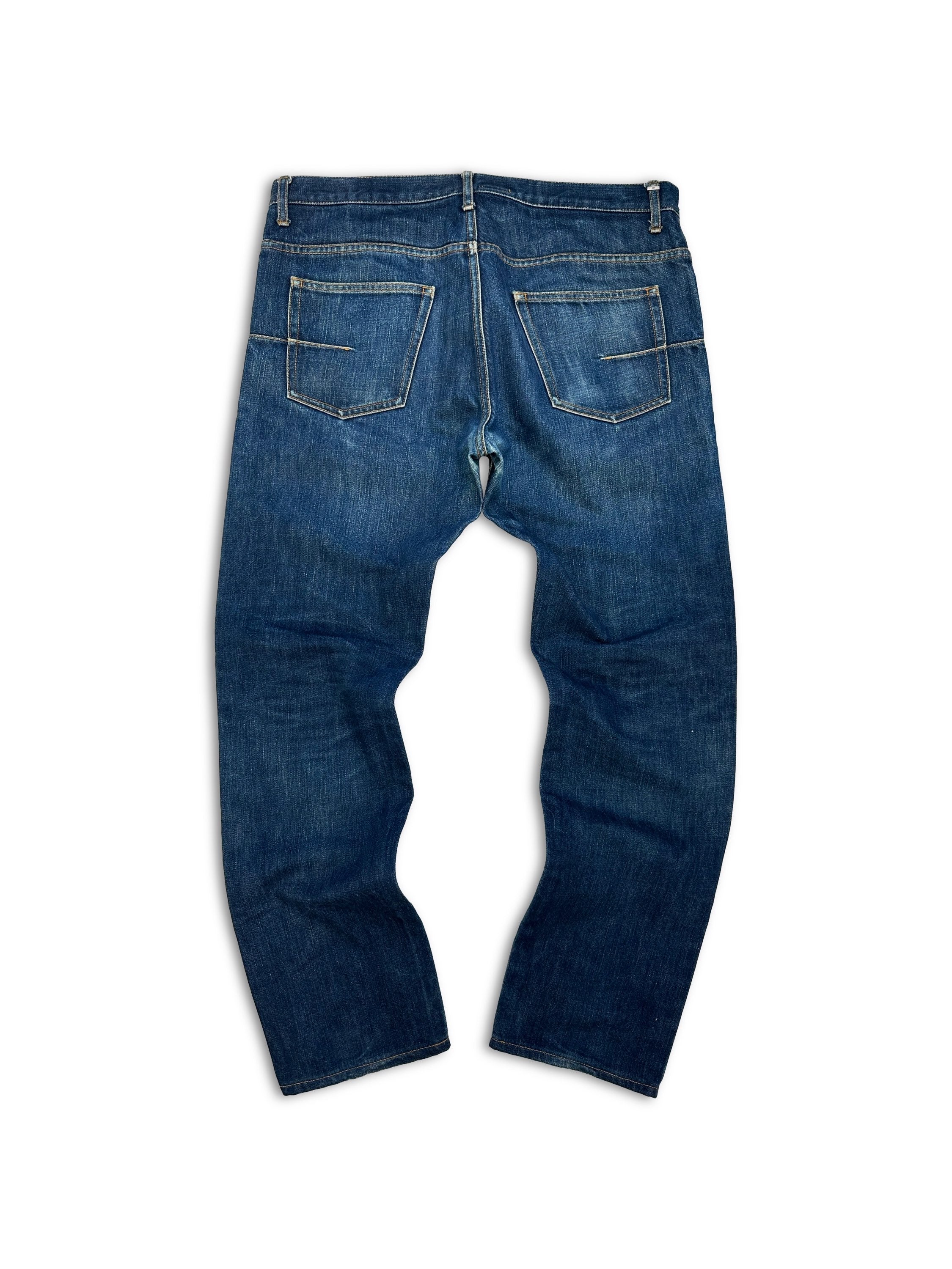 00s Dior by Hedi Slimane Dark Wash Blue Darted Jeans