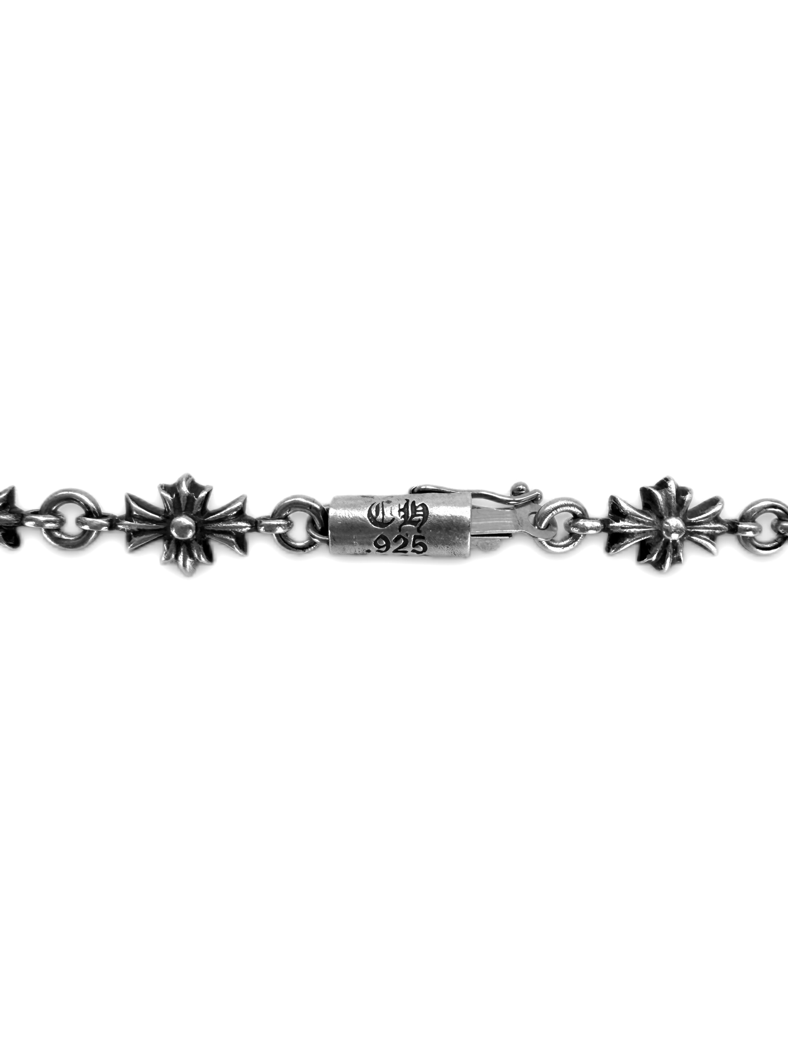 Chrome Hearts Pavé Diamond Tiny E’ 18 in Cross Necklace