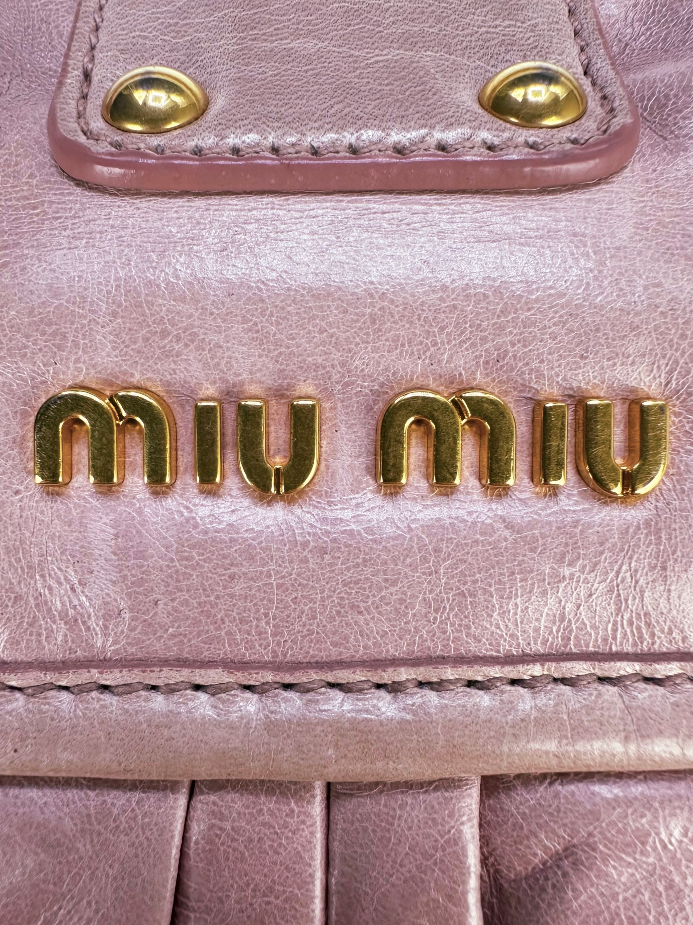 Miu Miu Quilted Slate Pink Braided Handbag