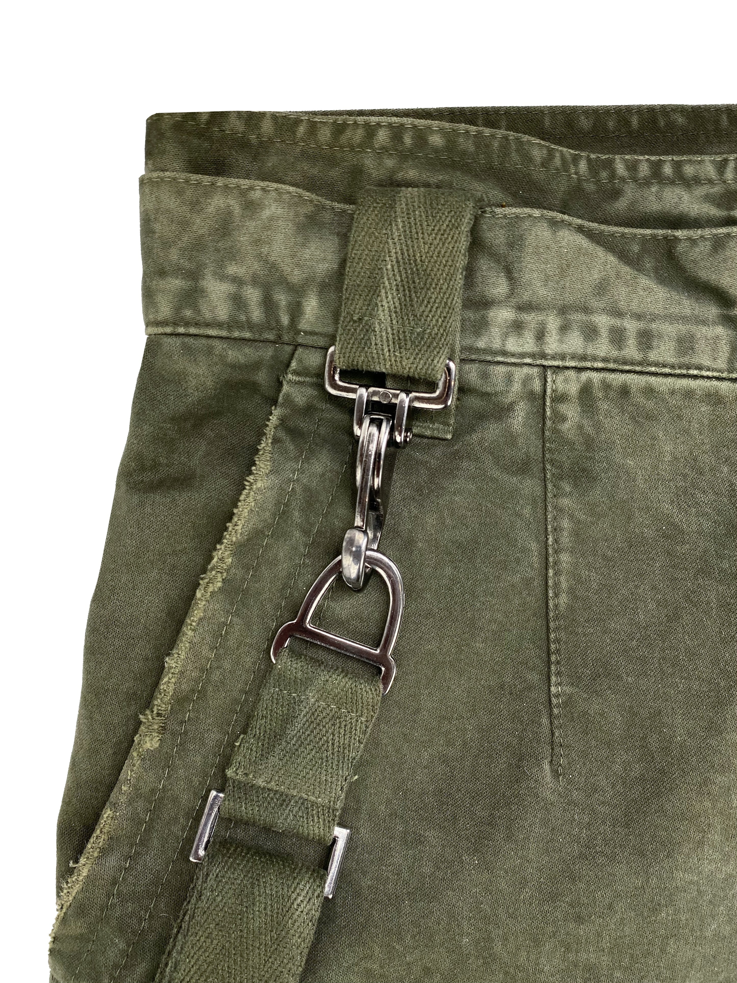 AW03 Dolce & Gabbana Bondage Strap Forest Green Cargo Pants