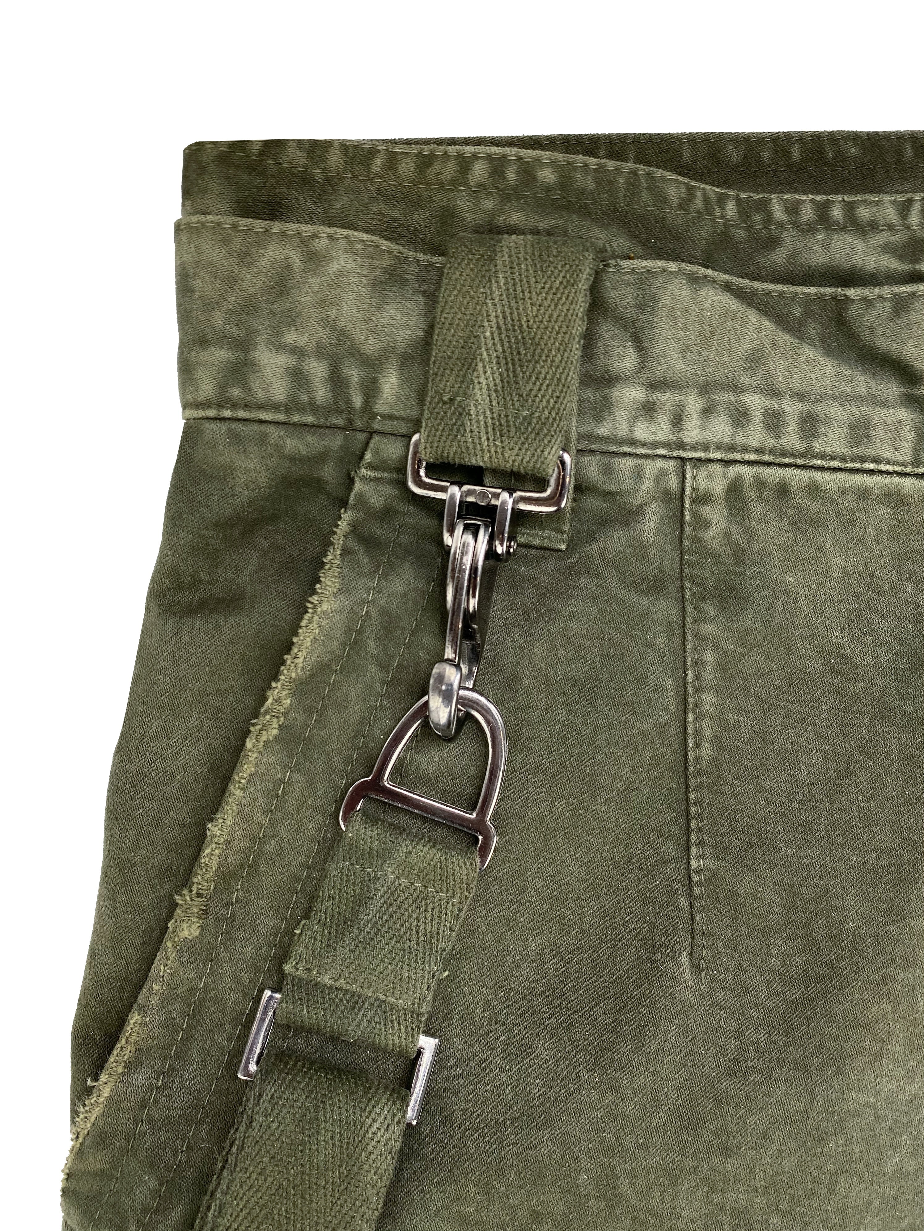 AW03 Dolce &amp; Gabbana Bondage Strap Forest Green Cargo Pants